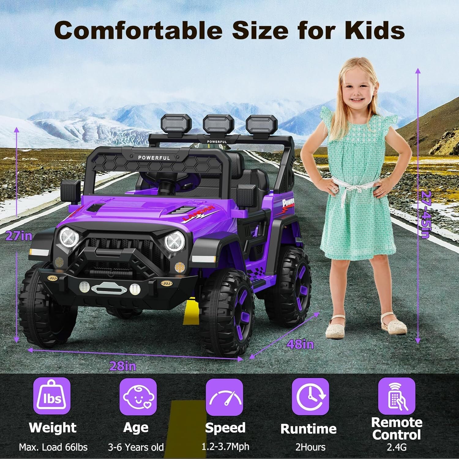 12V Kids Electric Ride-On Truck with Parent Remote Control - Image 14