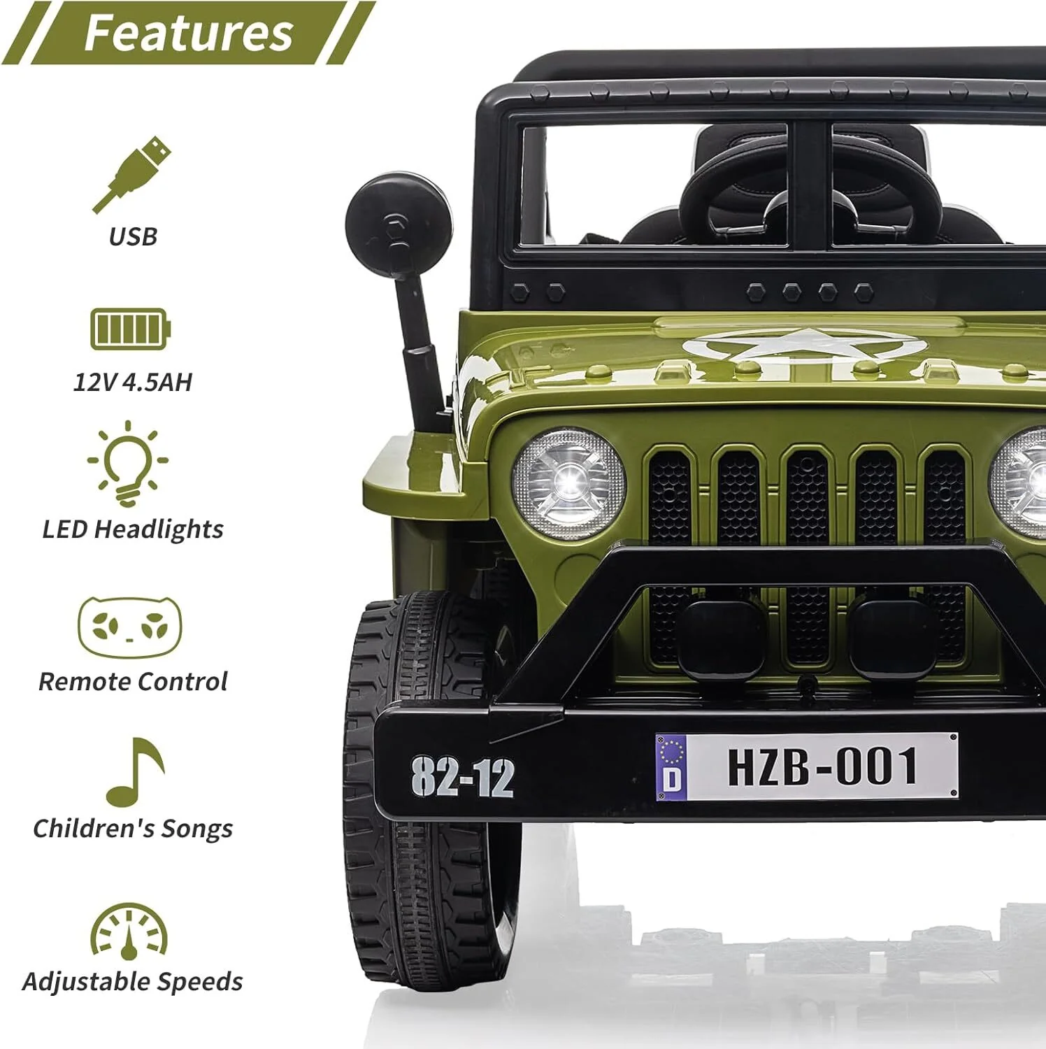 12V Kids Ride-On Truck Car Toy with Remote Control for Children - Image 4
