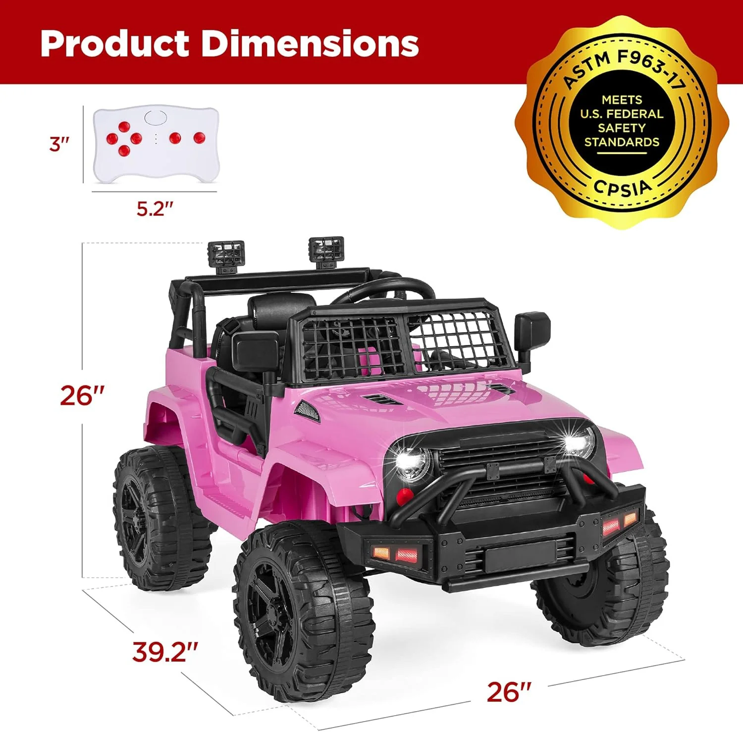 12V Kids Ride-On Truck Car with Parent Remote Control, Spring Suspension, and LED Lights - Image 7