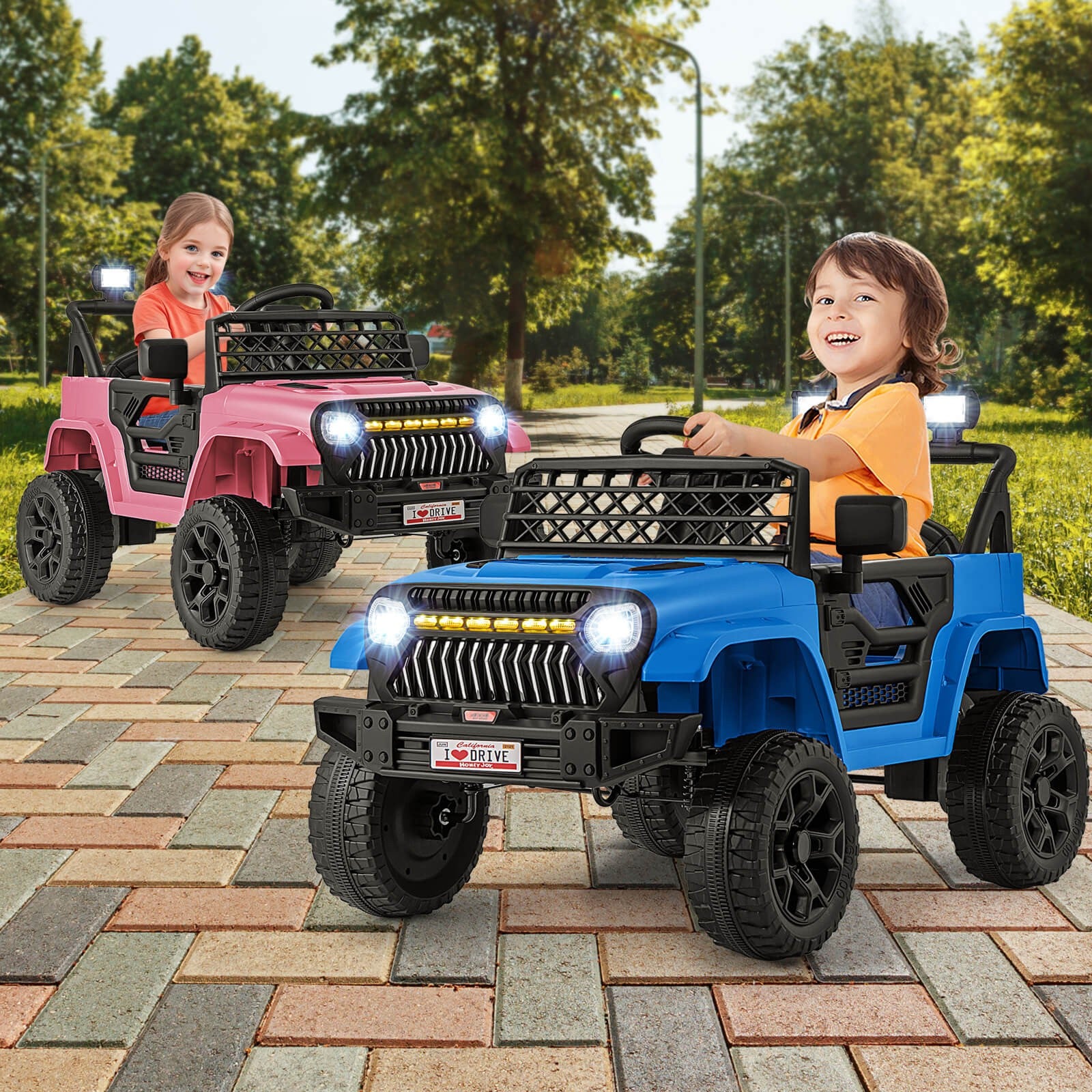 12V Kids Ride-On Truck Car with Parental Remote, 3 Speeds, LED Lights, and Music Player - Image 3