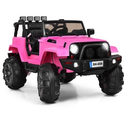 12V Black Ride-On Truck for Kids with Remote Control and LED Lights - Image 7