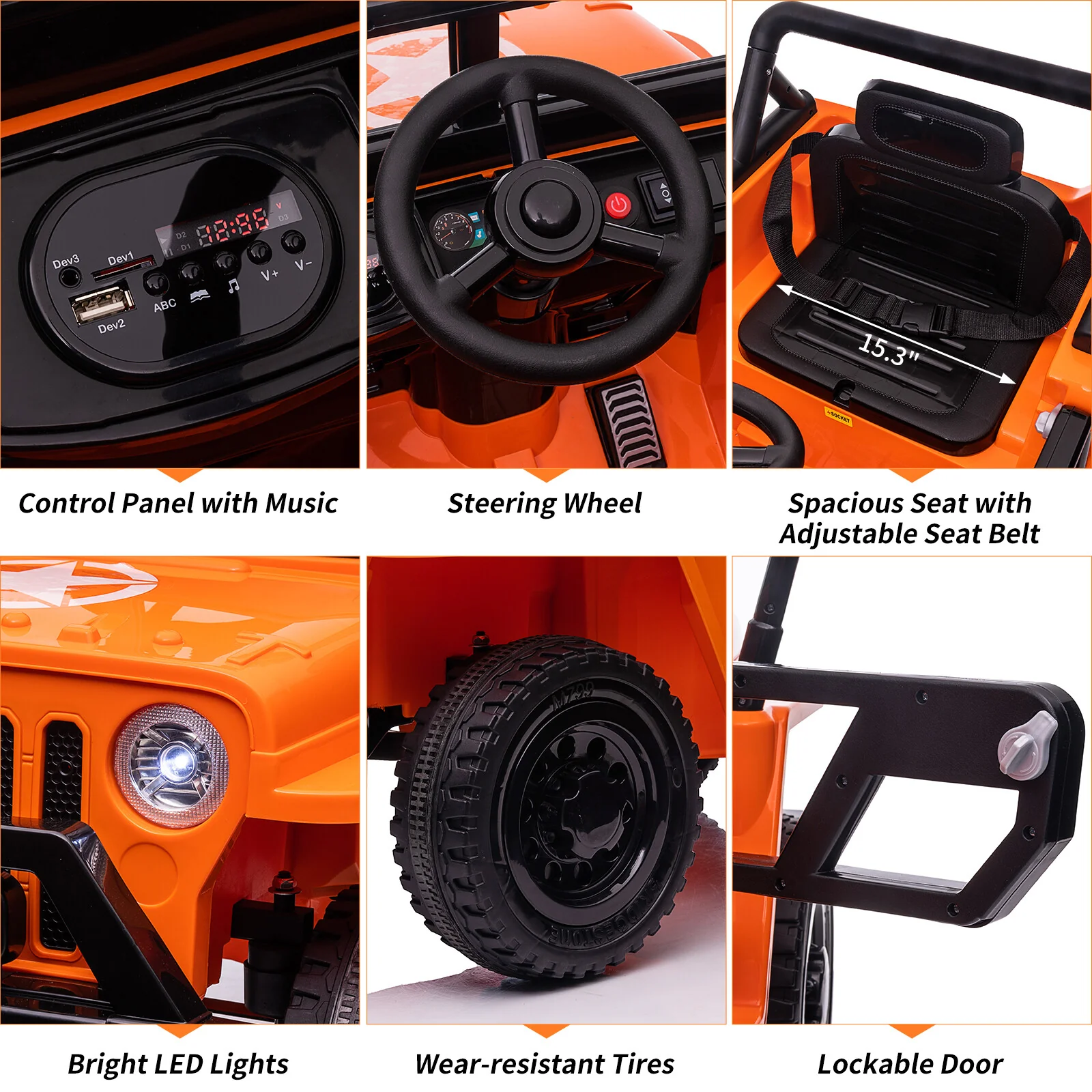 12V Electric Kids Ride-On Truck Car with Remote Control Toy - Image 4