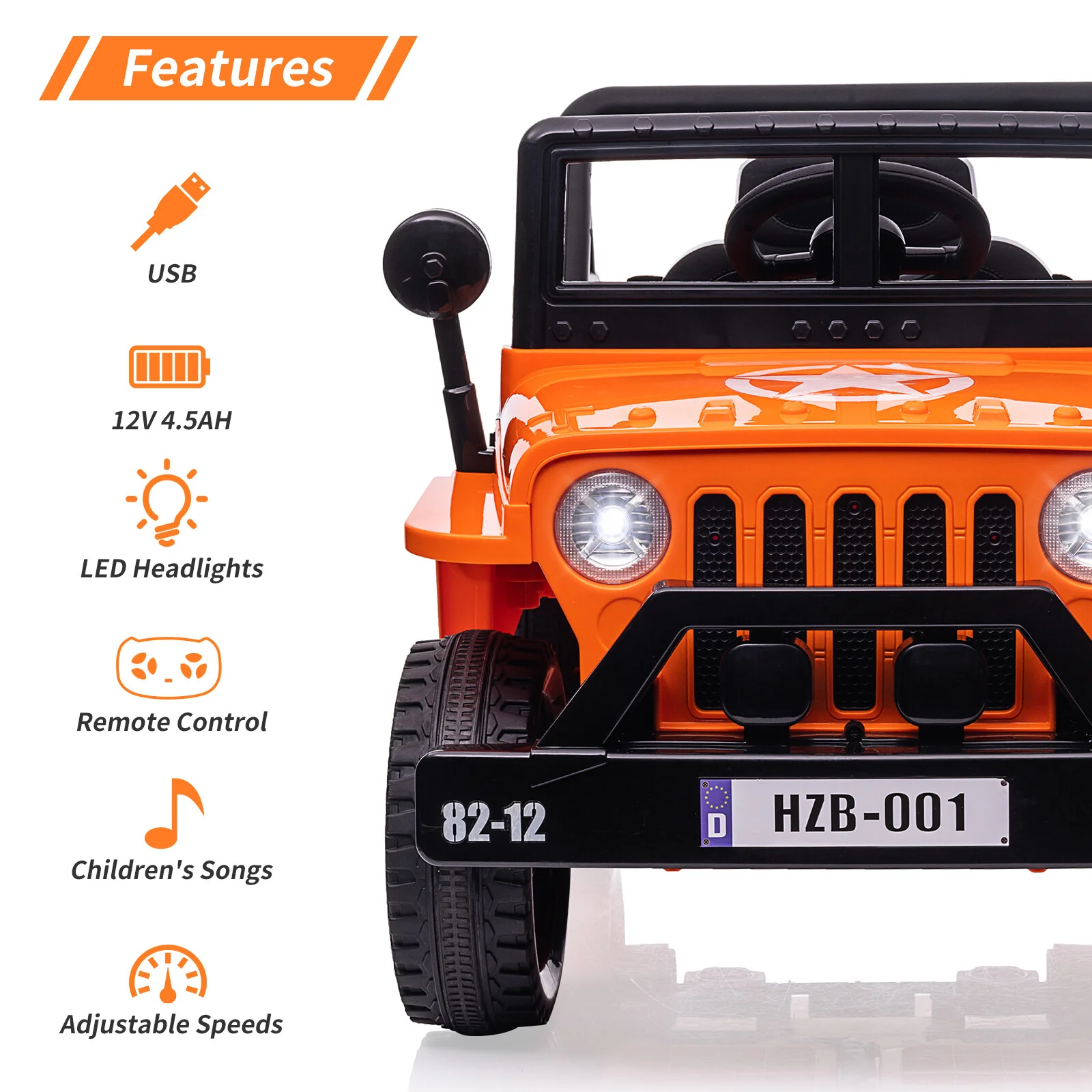 12V Electric Kids Ride-On Truck Car with Remote Control Toy - Image 5