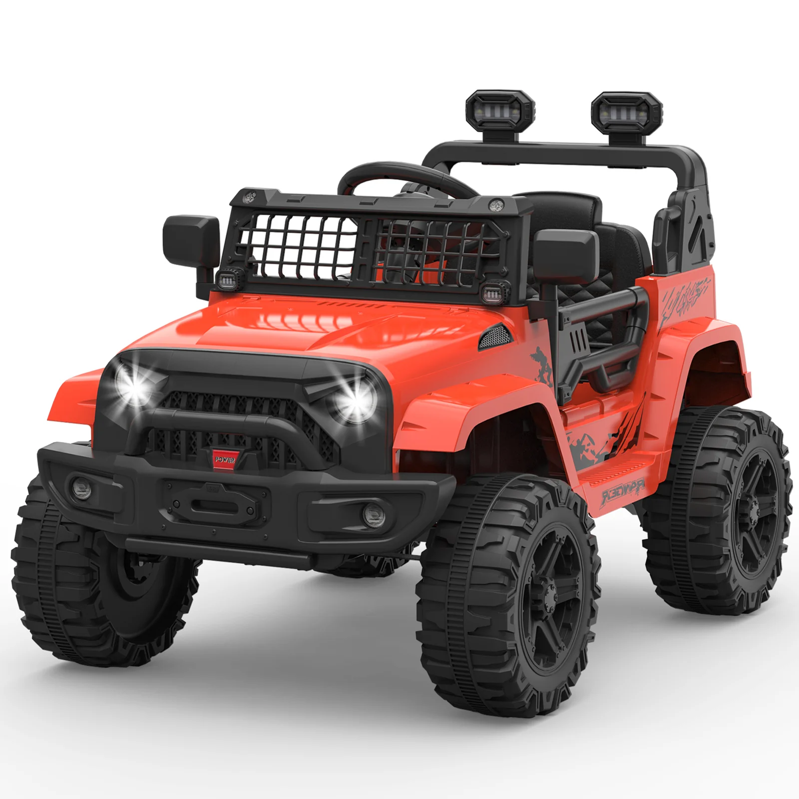 12V Kids Ride-On Truck Car with Remote Control, Spring Suspension, LED Lights, and Bluetooth - Image 2