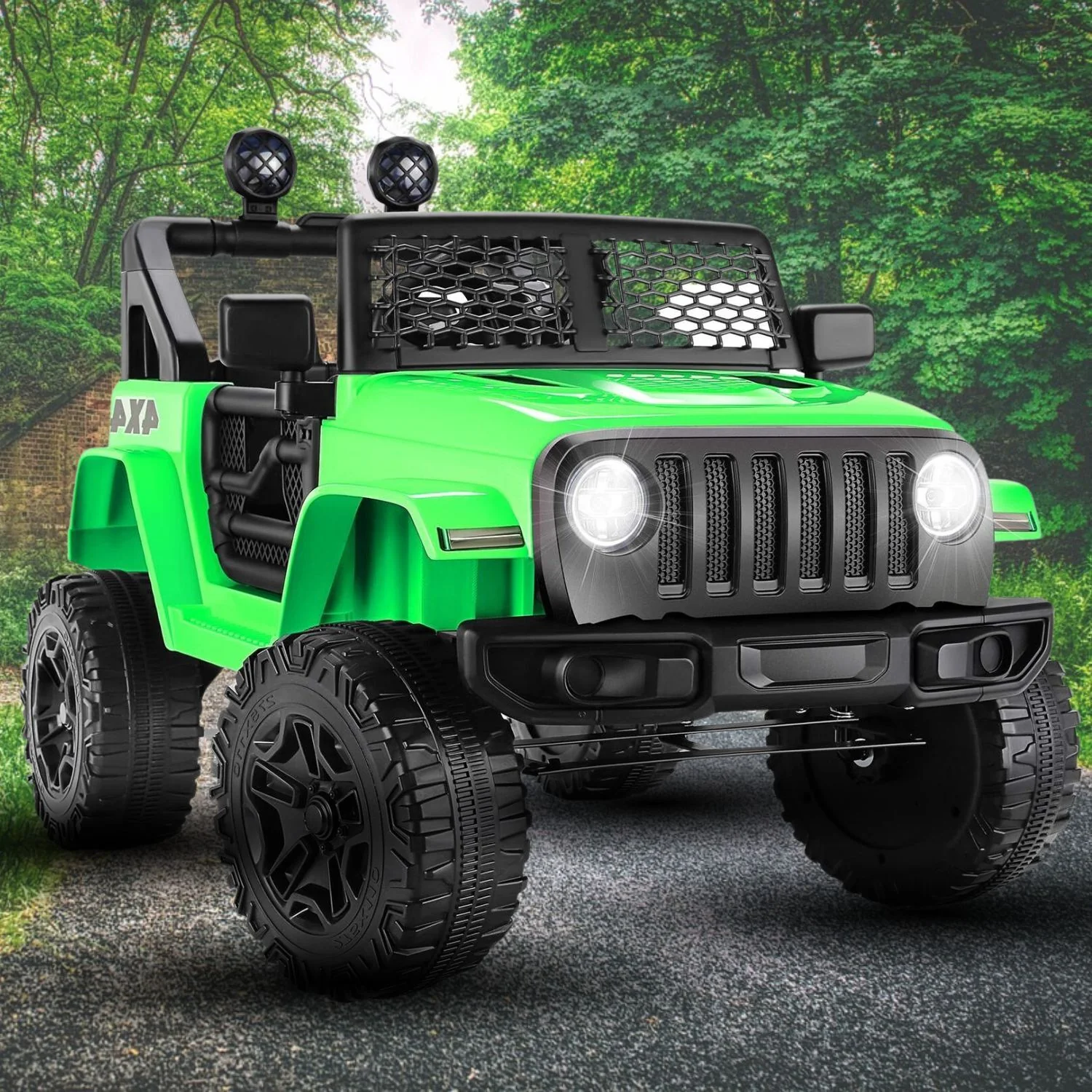 12V Kids Electric Ride-On Truck with Music, LED Lights, Remote Control, 3 Speeds, AUX and USB Ports - Image 2
