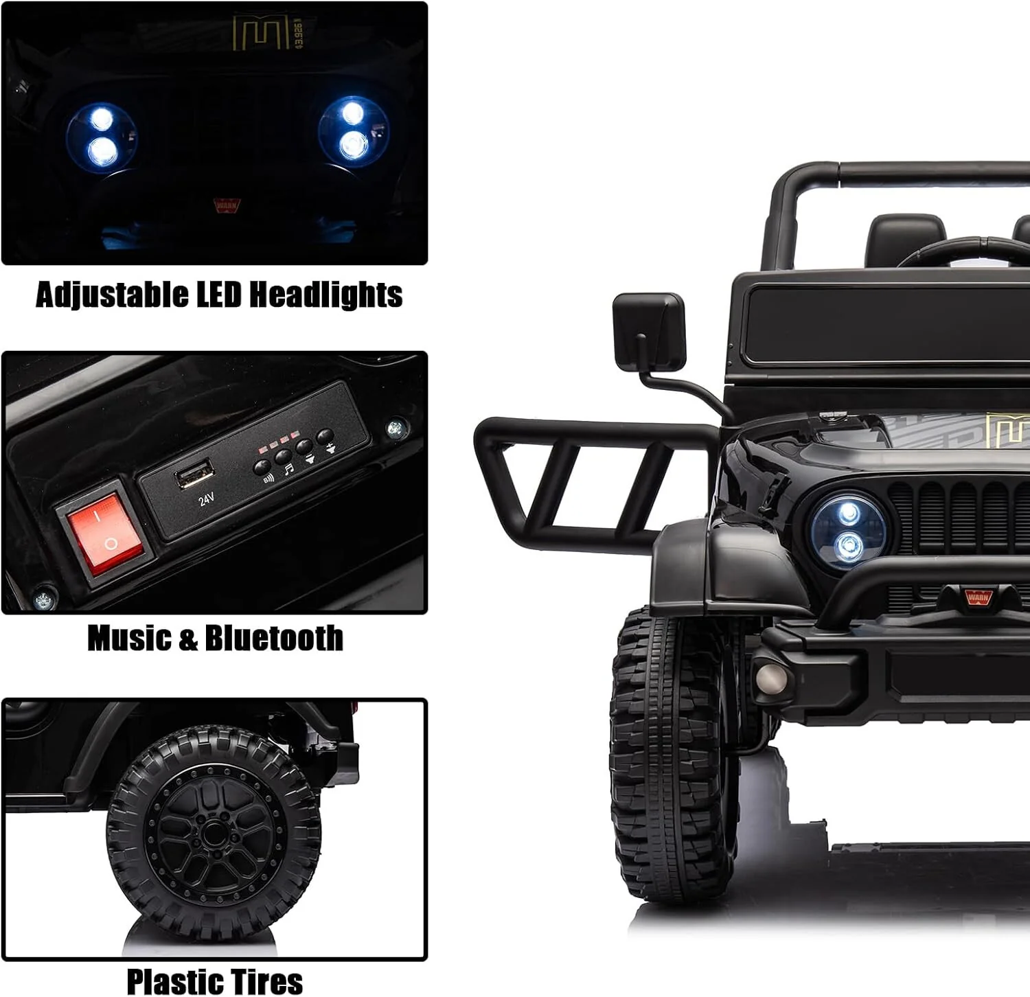 12V Kids Electric Ride-On UTV Truck with Remote Control and Bluetooth Off-Road Toy Car - Image 5