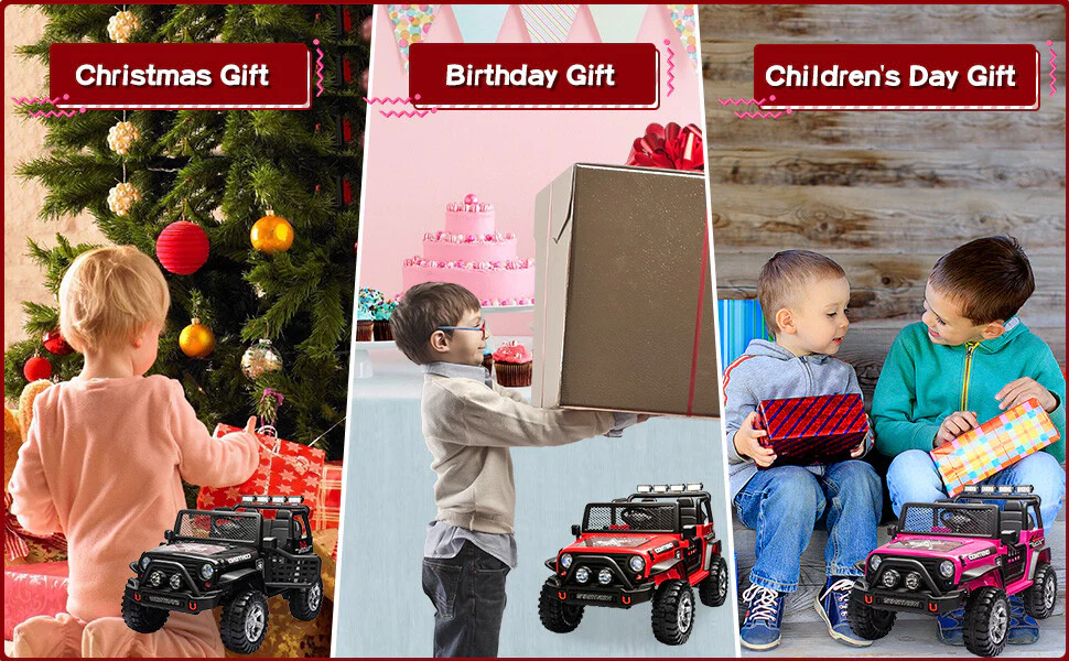 12V Kids Electric Ride-On Jeep Truck Toy Car 2-Seater with Remote Control - Image 15