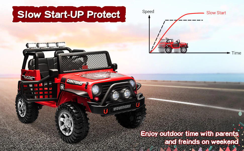 12V Kids Electric Ride-On Jeep Truck with Remote Control Toy Car - Image 20