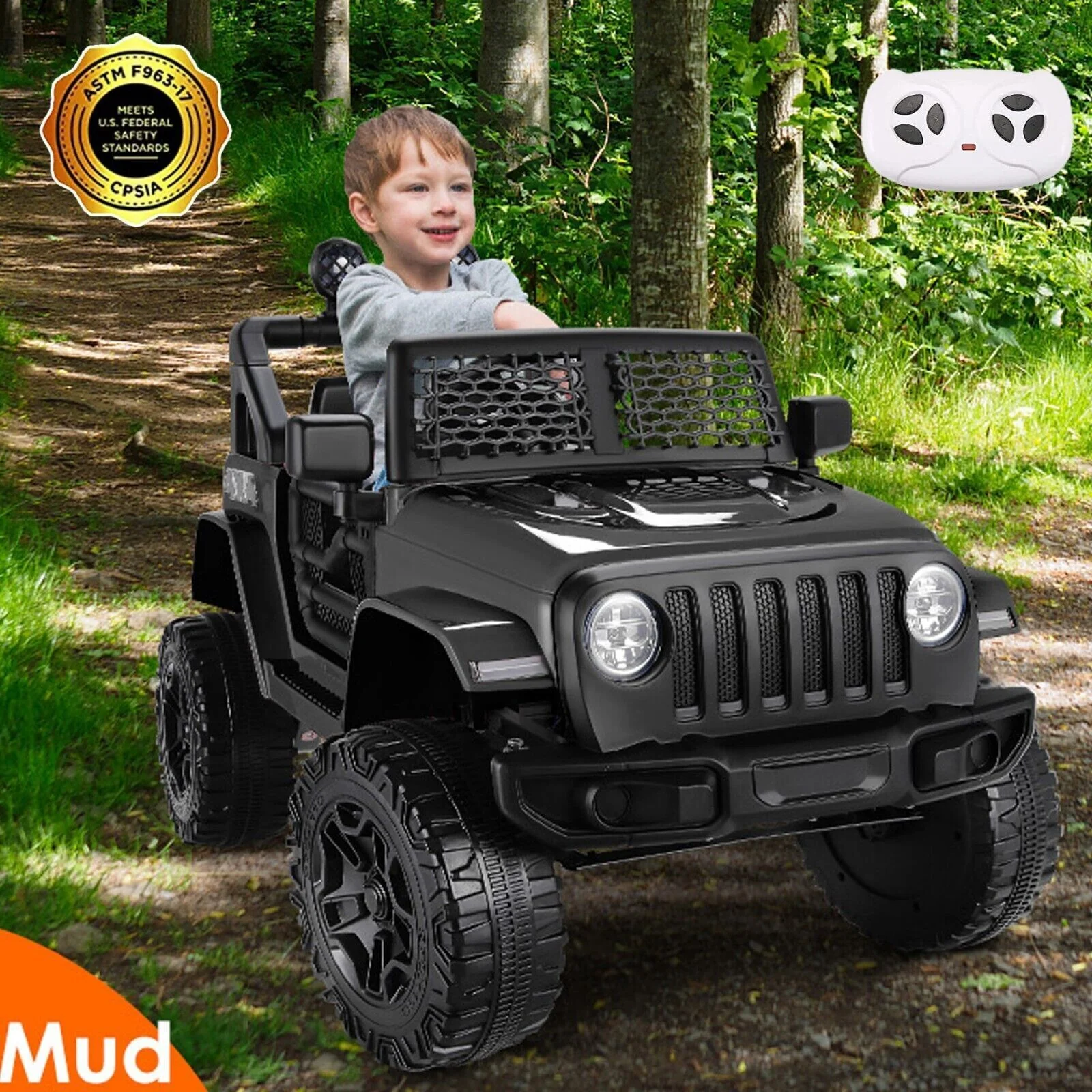 12V Kids Ride-on Truck JEEP with Remote Control and LED Lights - Image 10
