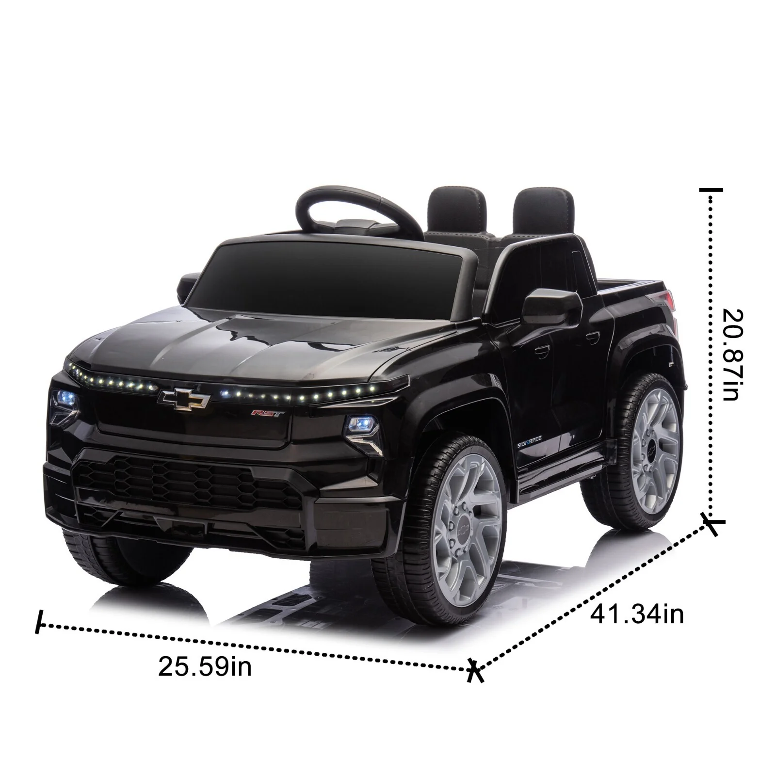 12V Kids Electric Ride-On Truck Licensed Chevrolet Silverado with Remote Control Toy - Image 27