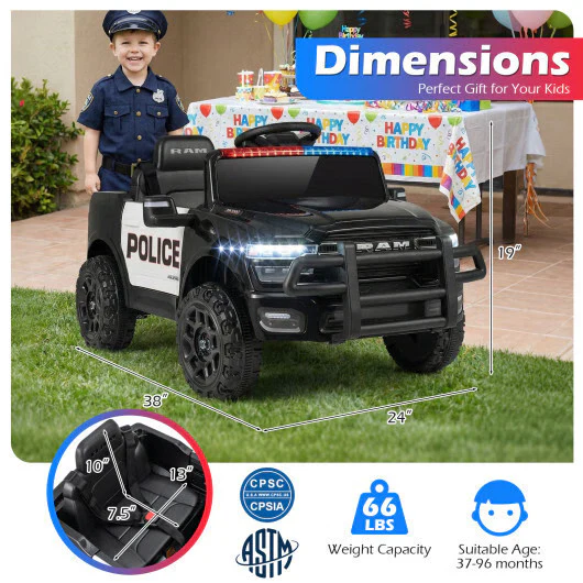 12V RAM 3500 Battery-Powered Kids Ride-On Truck with Remote Control - Image 5