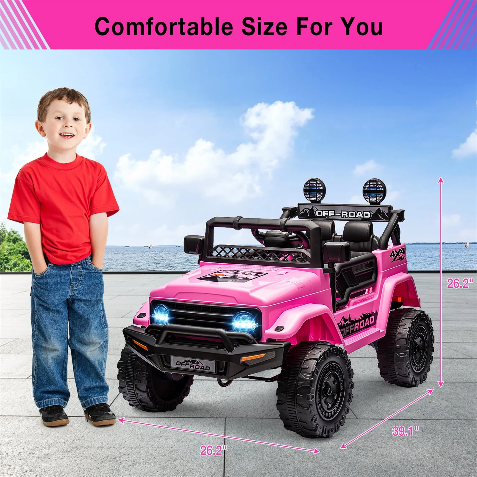 12V Kids Ride-On Truck Car with Parental Remote Control, Lights, and Music - Image 8
