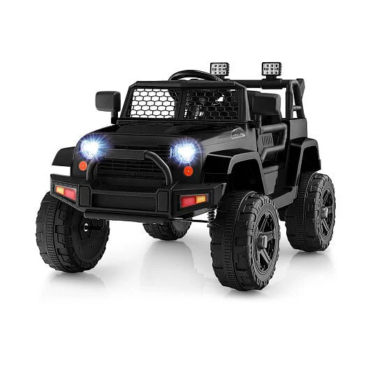 12V Kids Ride-On Truck with Remote Control and Headlights Black - Image 13