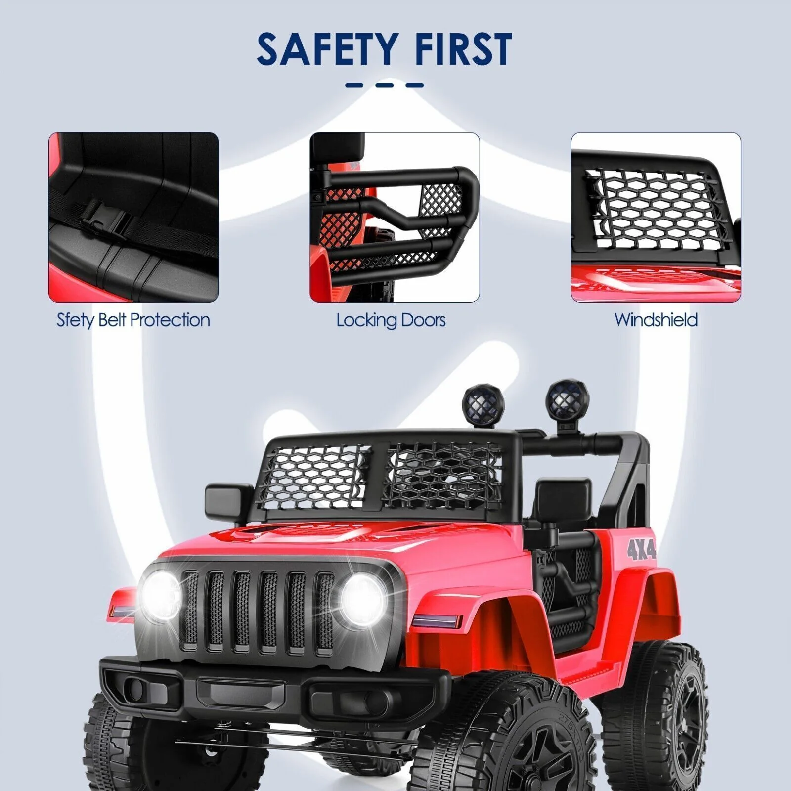 12V Kids Ride-On Truck with Remote Control and LED Lights - High Performance Wheels for an Exciting Ride! - Image 23