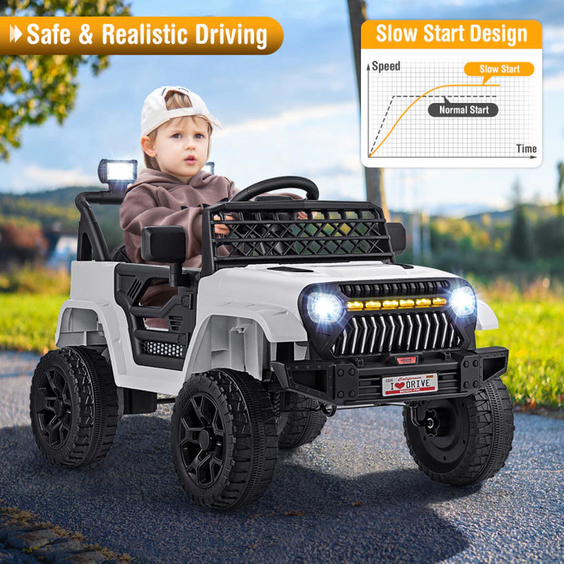 12V Kids Ride-On Truck with Remote Control and Built-In Music Player - Image 11