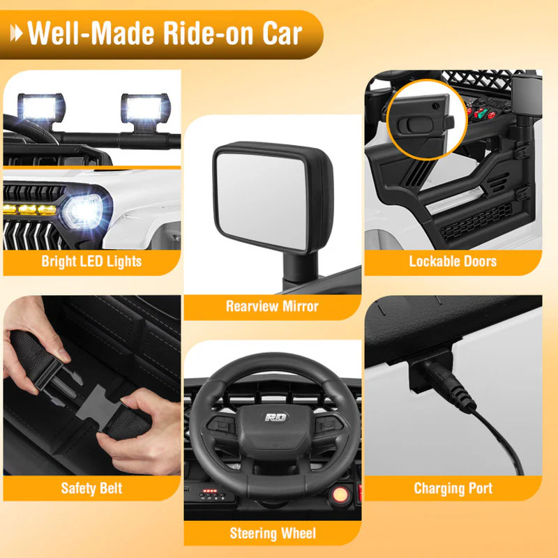 12V Kids Ride-On Truck with Remote Control and Built-In Music Player - Image 12