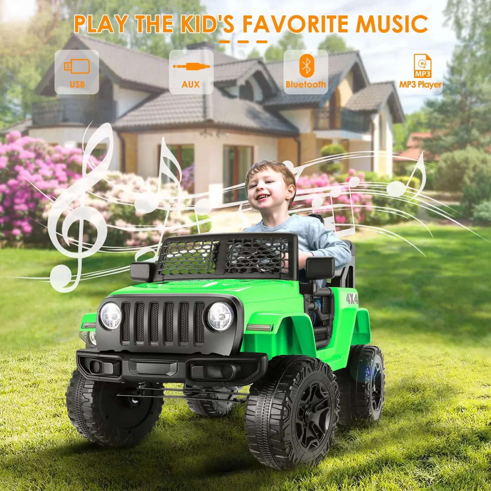 12V Kids Ride-On Truck with Remote Control, LED Lights, and 3 Speed Options - Image 17