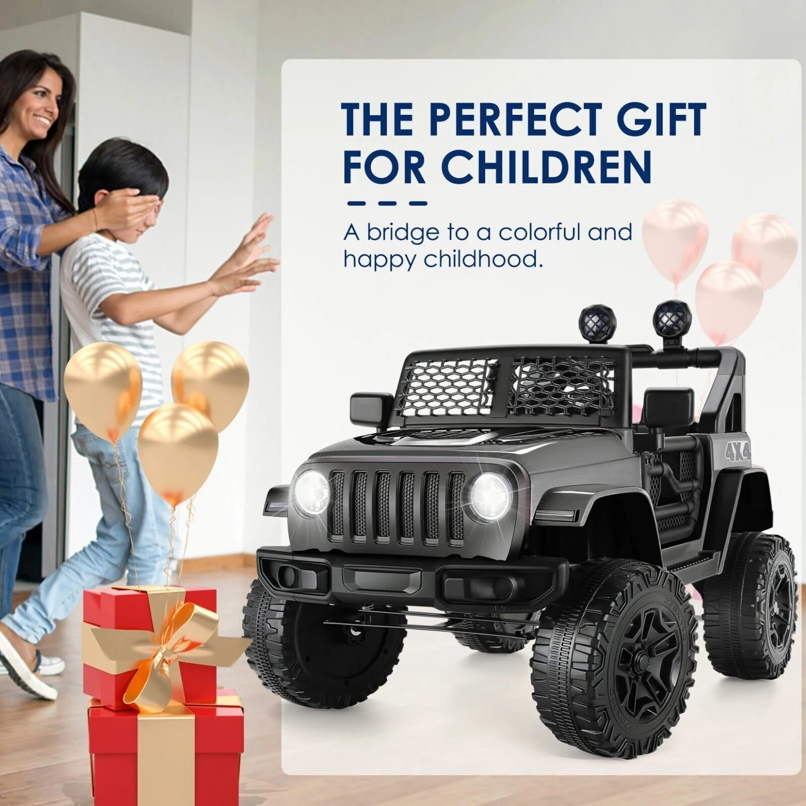12V Kids Ride On Truck with Remote Control, Music, and Lights - Electric Vehicle for Two - Image 14
