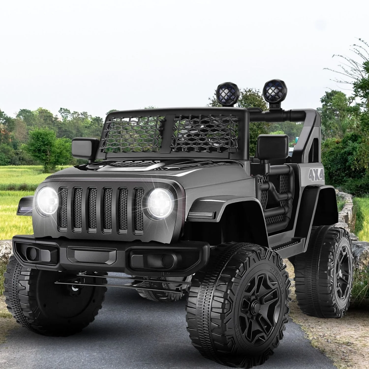 12V Kids Ride On Truck with Remote Control, Music, and Lights - Electric Vehicle for Two - Image 4