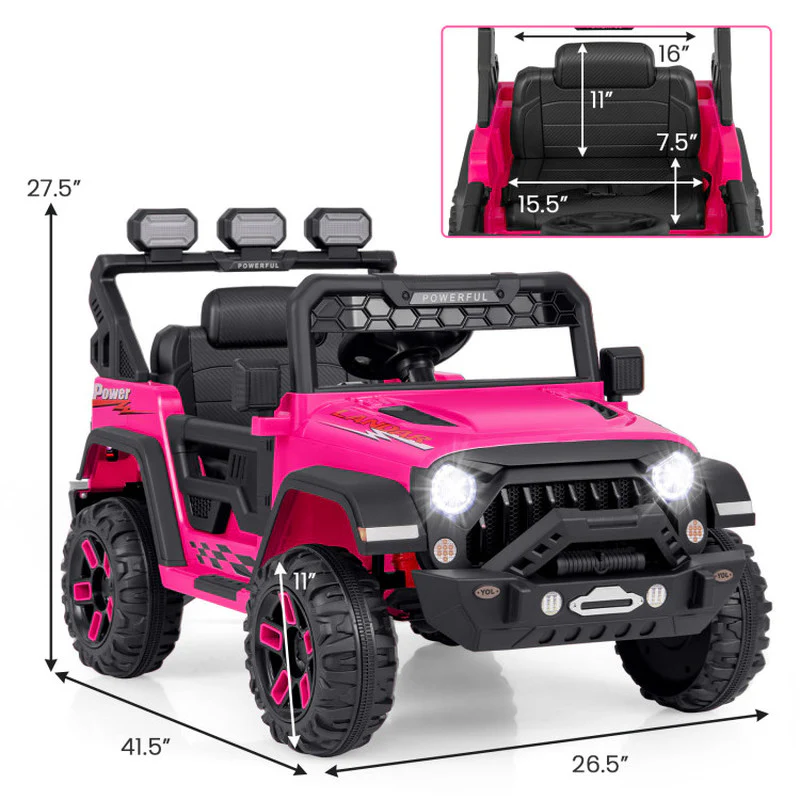 12V Kids Ride-On Truck with Remote Control, Music, and Interactive Features - Image 4