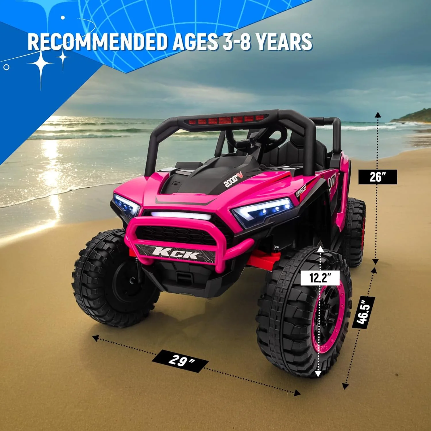12V Electric Kids Ride-On 4-Wheeler UTV Car with Remote Control Off-Road Toy - Image 11