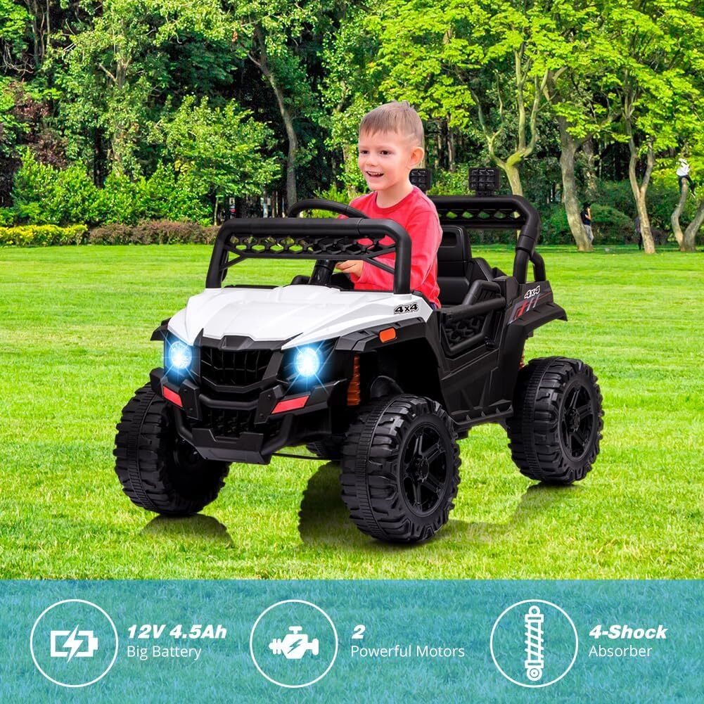 12V Kids Ride-On UTV Truck with Remote Control, Music, and 390W Dual Motors - Image 16