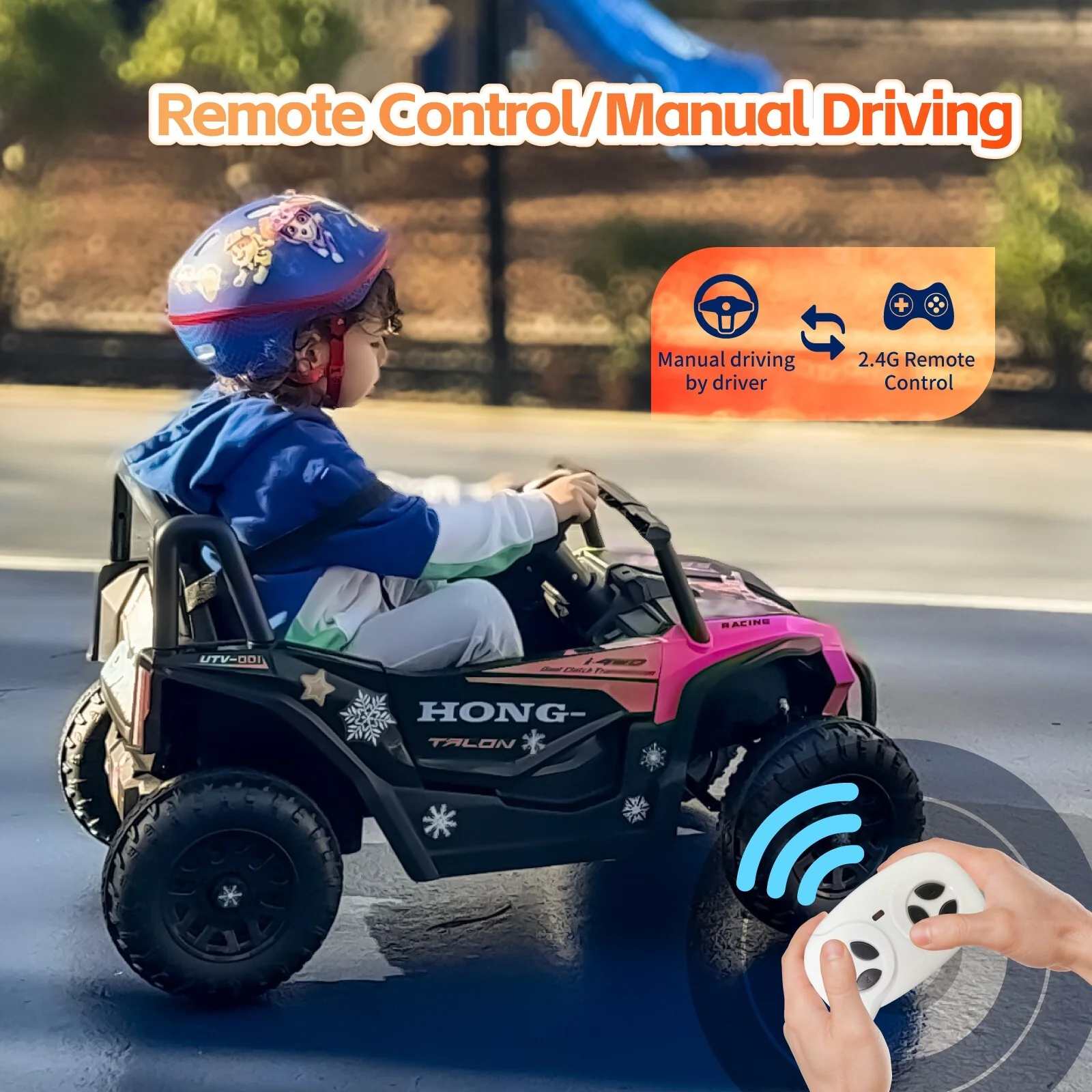 12V Electric Kids Ride-On UTV Quad Car with Remote Control and LED Lights - Image 2