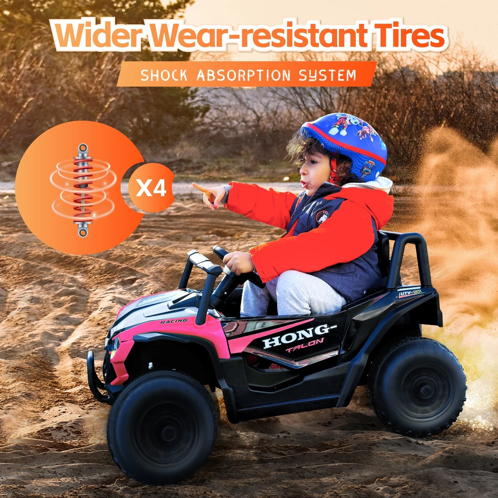12V Electric Kids Ride-On UTV Quad Car with Remote Control and LED Lights - Image 6