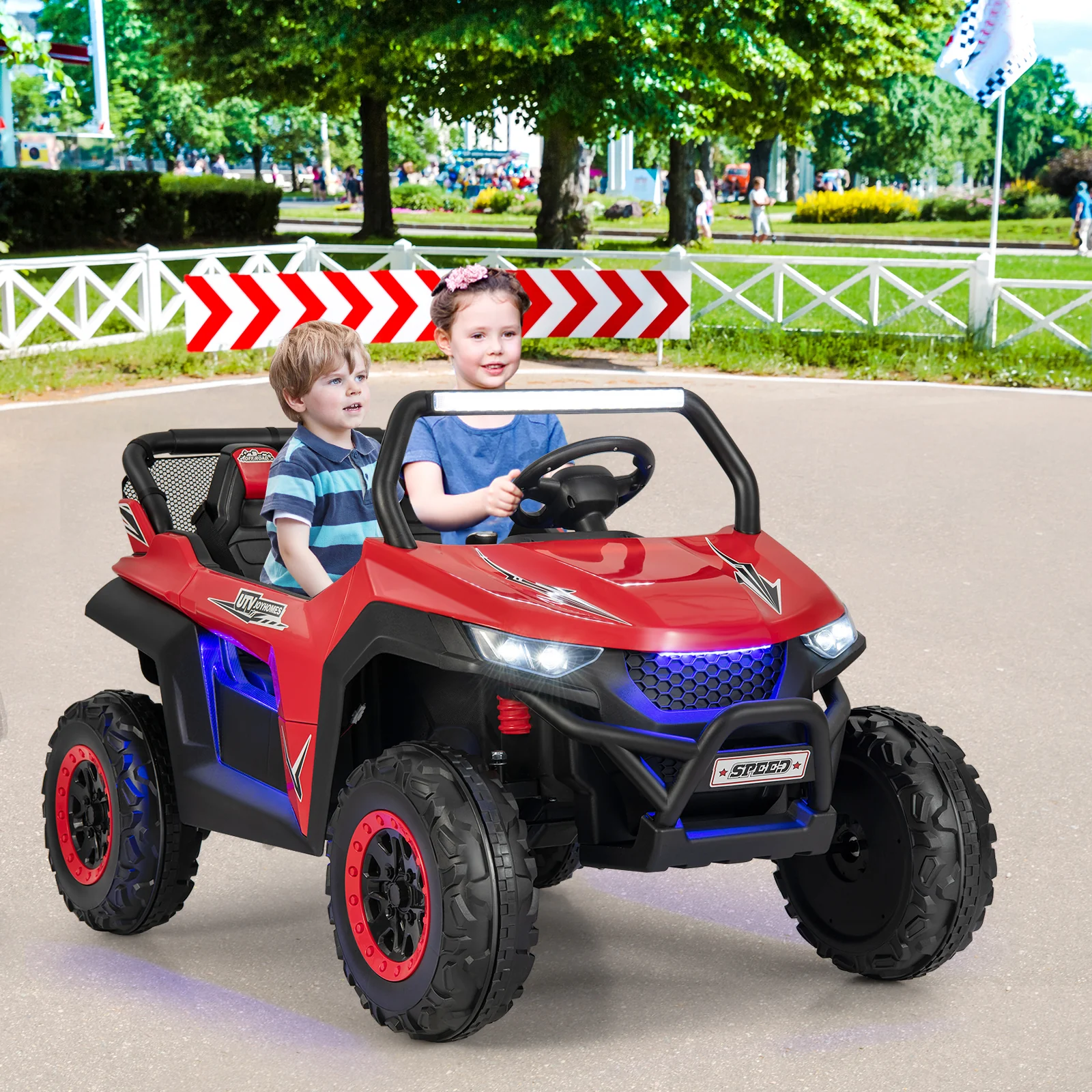 12V Kids Ride On UTV with Suspension, Lights & Music - RC Electric Vehicle for 2 Children - Image 19