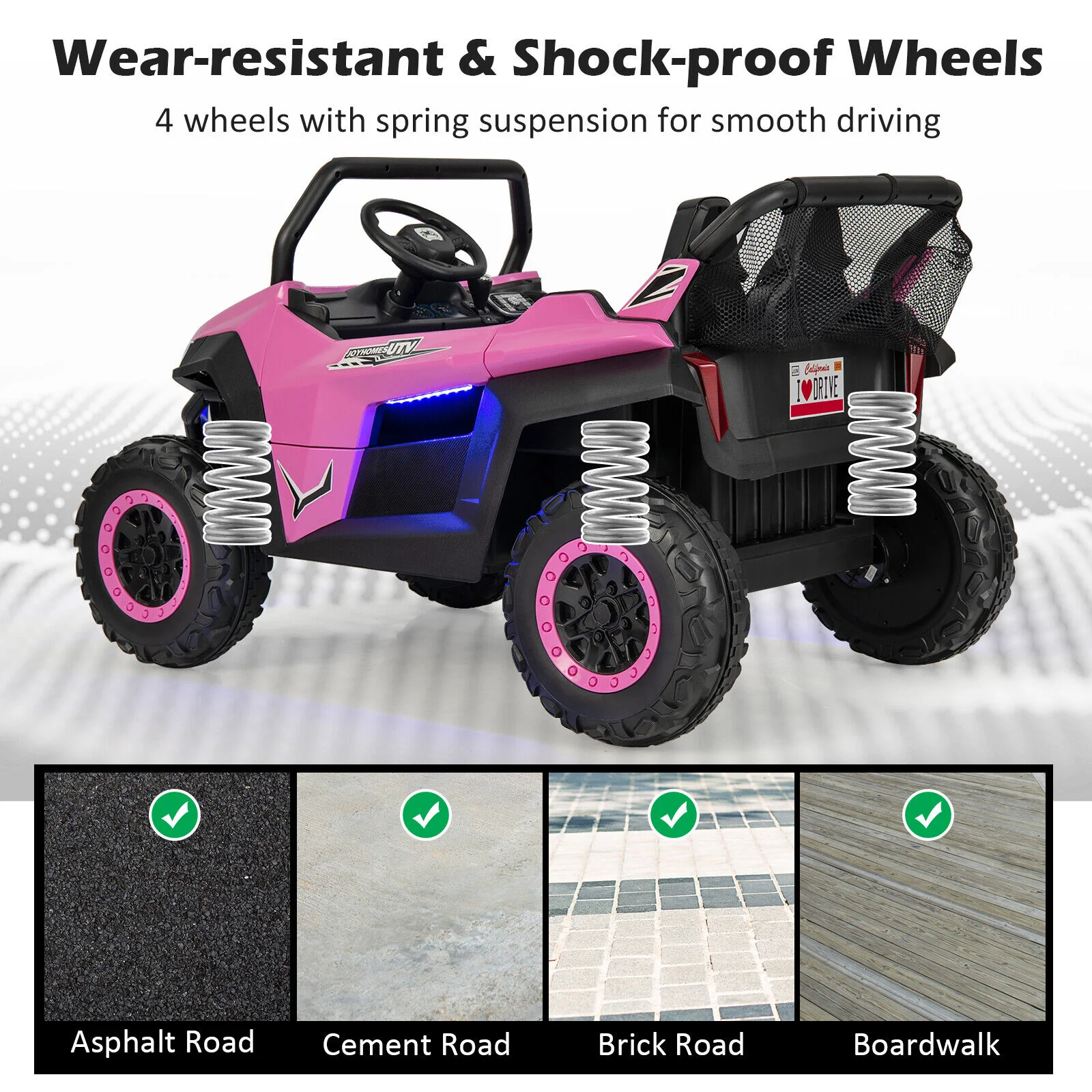 12V Kids Ride On UTV with Suspension, Lights & Music - RC Electric Vehicle for 2 Children - Image 8