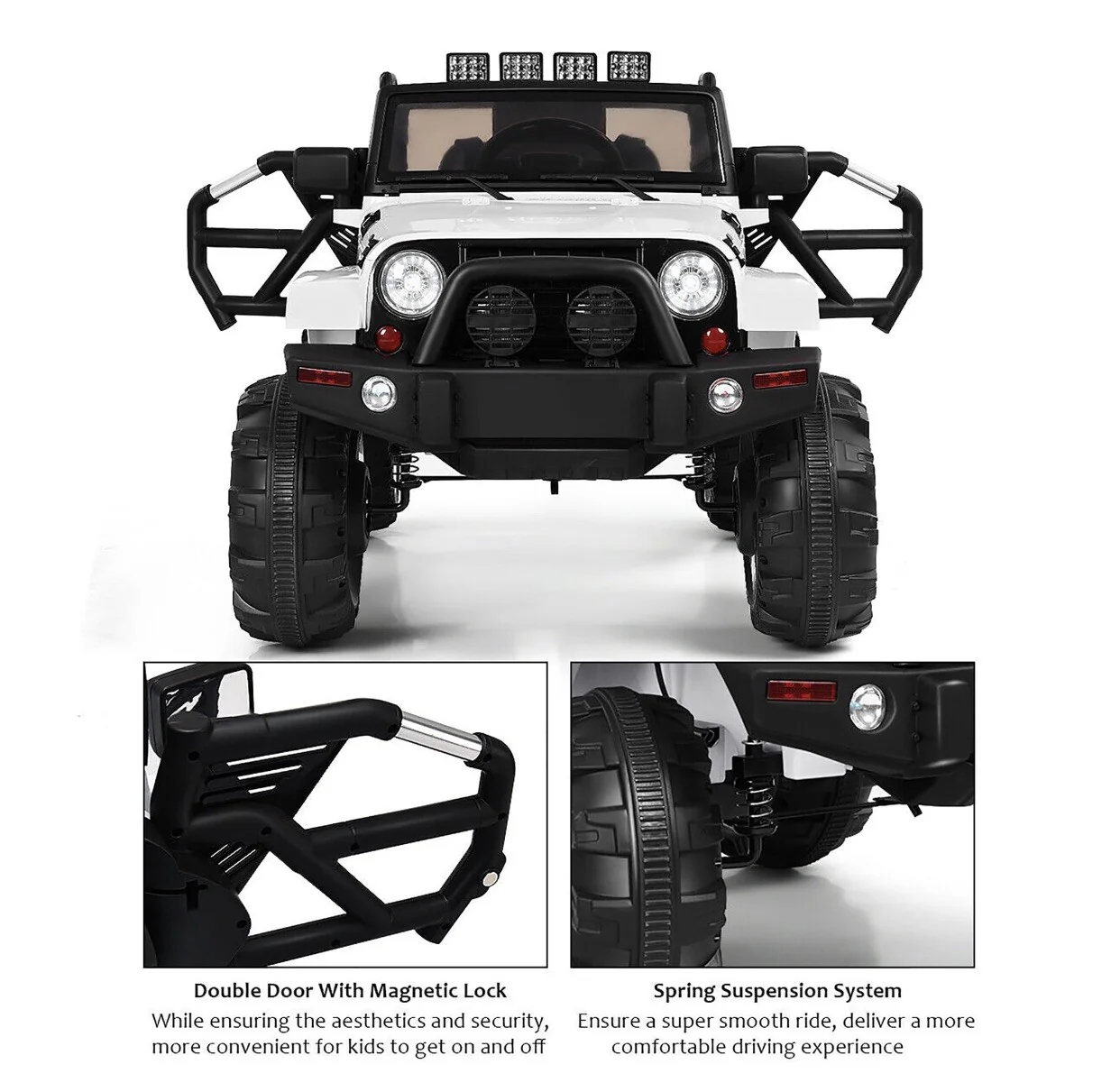 12V Kids Ride-On Truck with Remote Control, MP3 Music Player, and LED Lights - Image 4