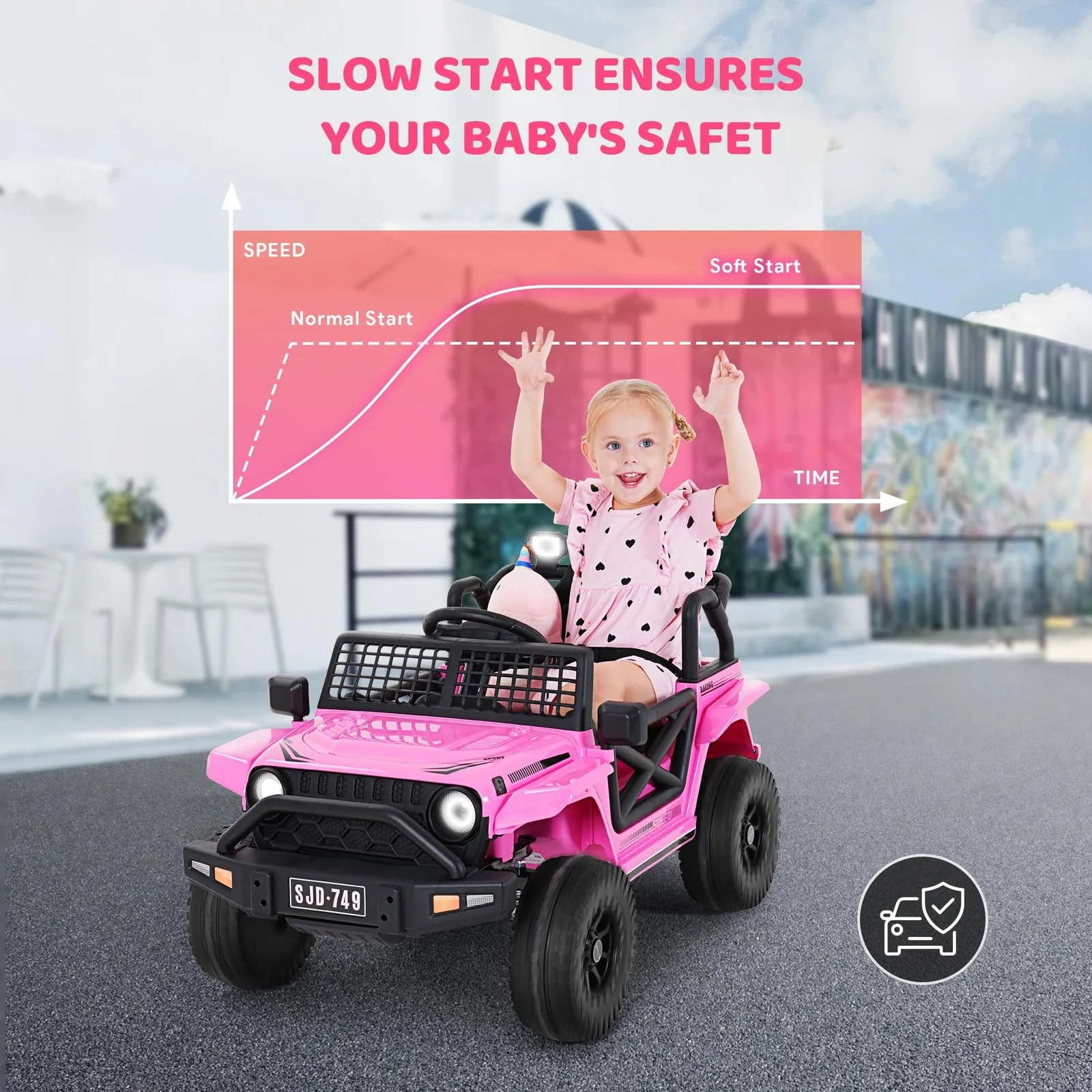 12V Electric Ride-On Jeep Truck for Toddlers with 7Ah Large Battery - Image 3