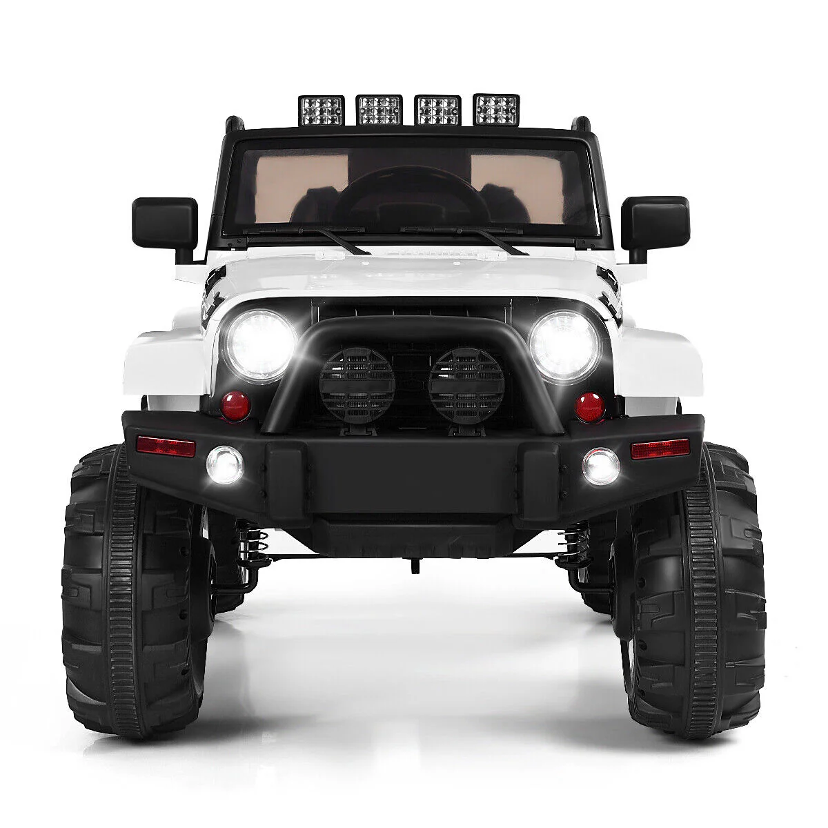 12V Kids Truck Car with Remote Control, MP3 Music, LED Lights - White - Image 7