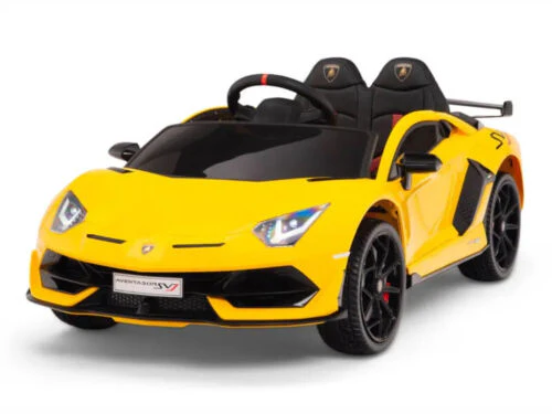 12V Lamborghini Aventador SVJ Kids Ride On Car with Remote Control, Leather Seats, and MP3 Player - Image 2