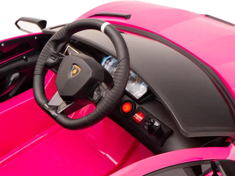 12V Lamborghini Aventador SVJ Kids Ride On Car with Remote Control, Leather Seats, and MP3 Player - Image 6