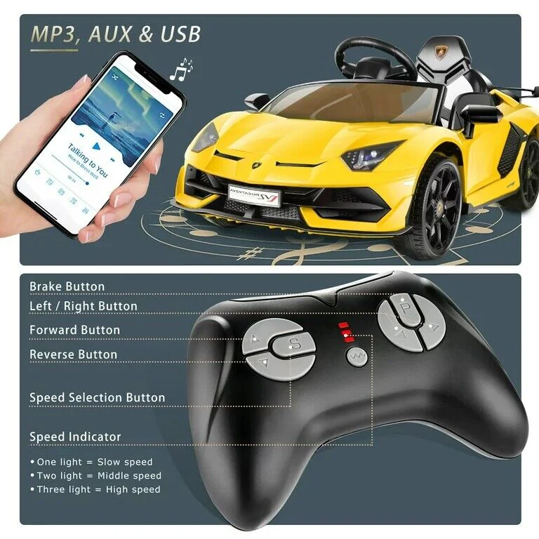 12V Lamborghini Kids Electric Ride On Car with Remote Control, MP3 Player & LED Lights - Image 50