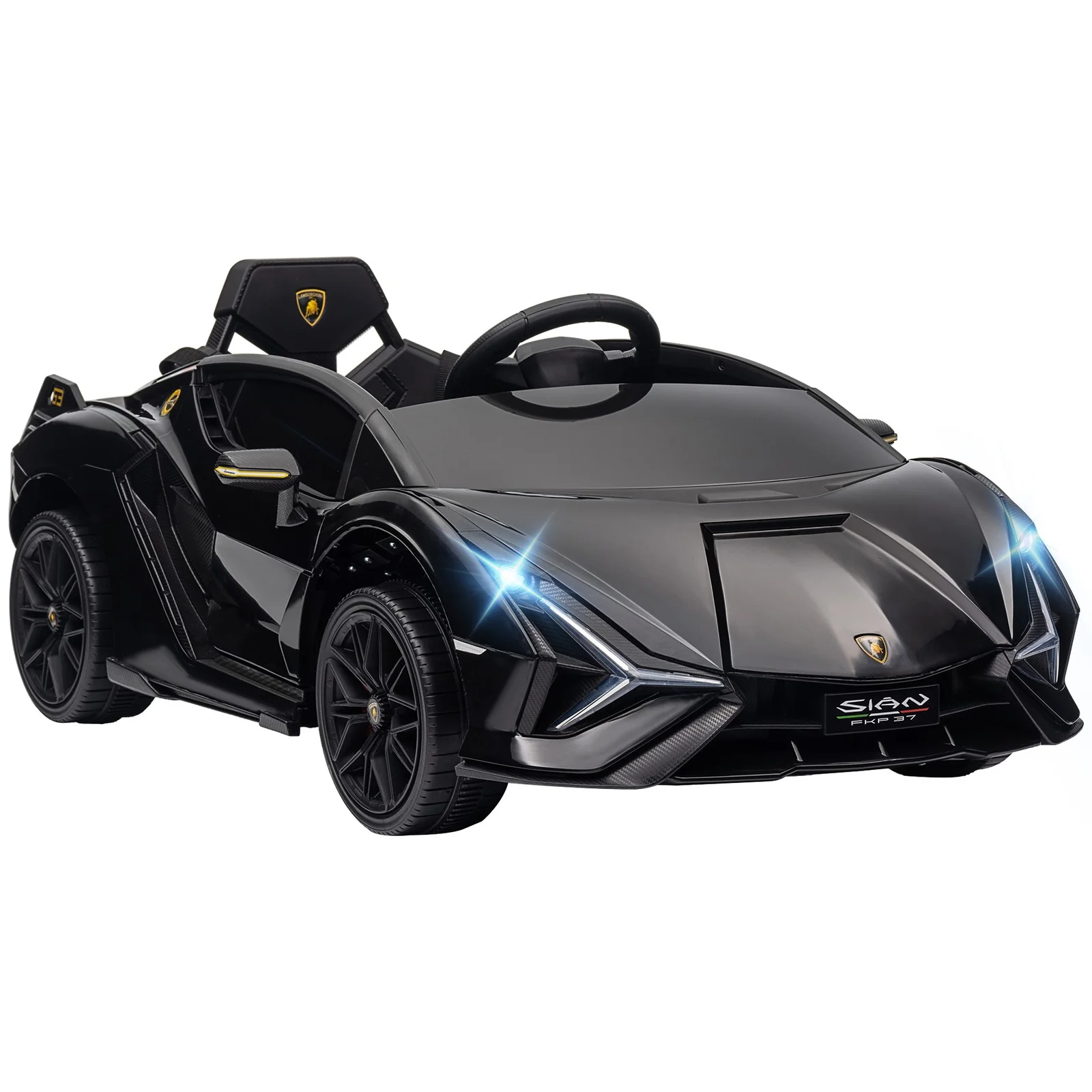 12V Licensed Lamborghini Sian Electric Ride-On Car for Kids in Black - Image 4