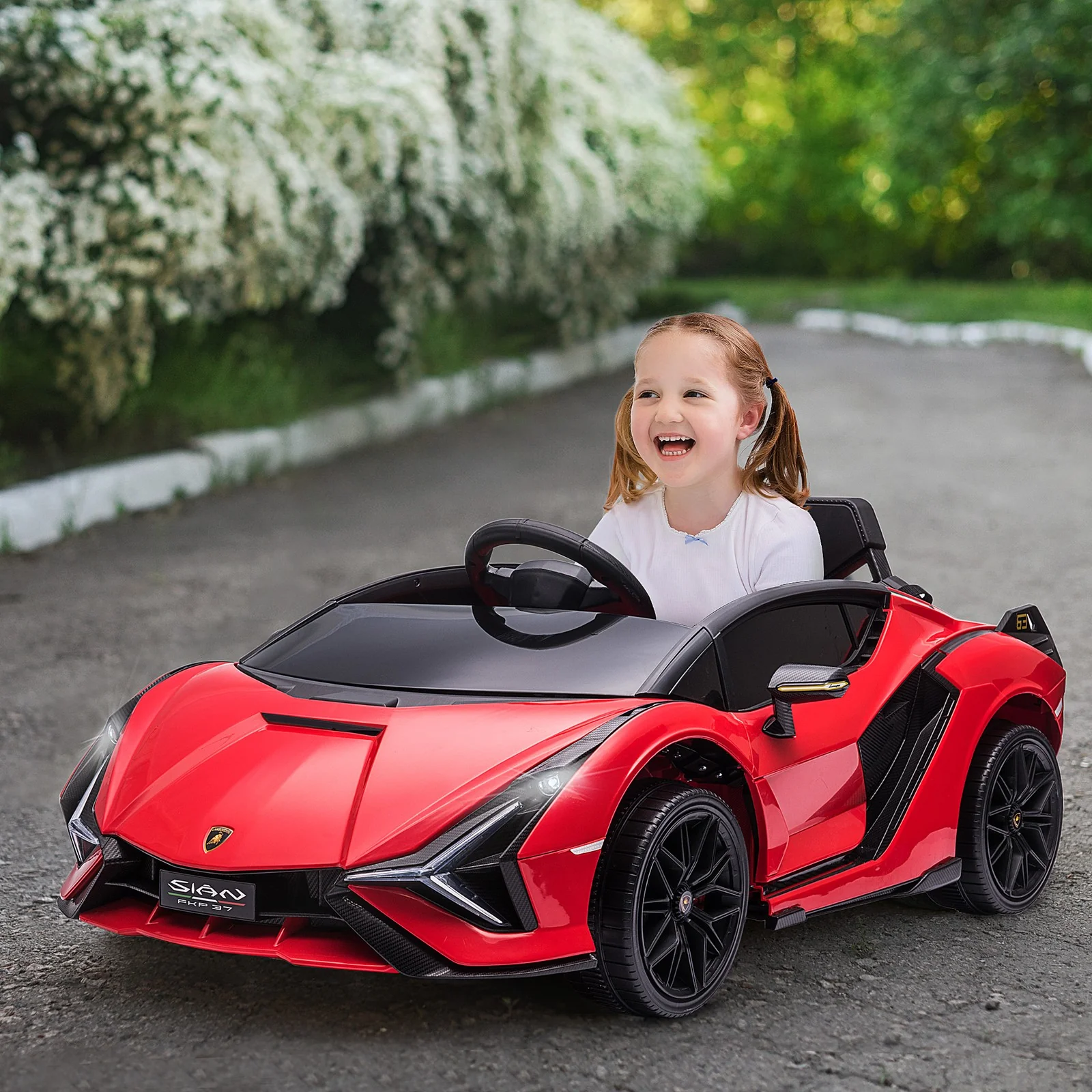 12V Licensed Lamborghini SIAN Electric Ride-On Car for Kids in Red - Image 12