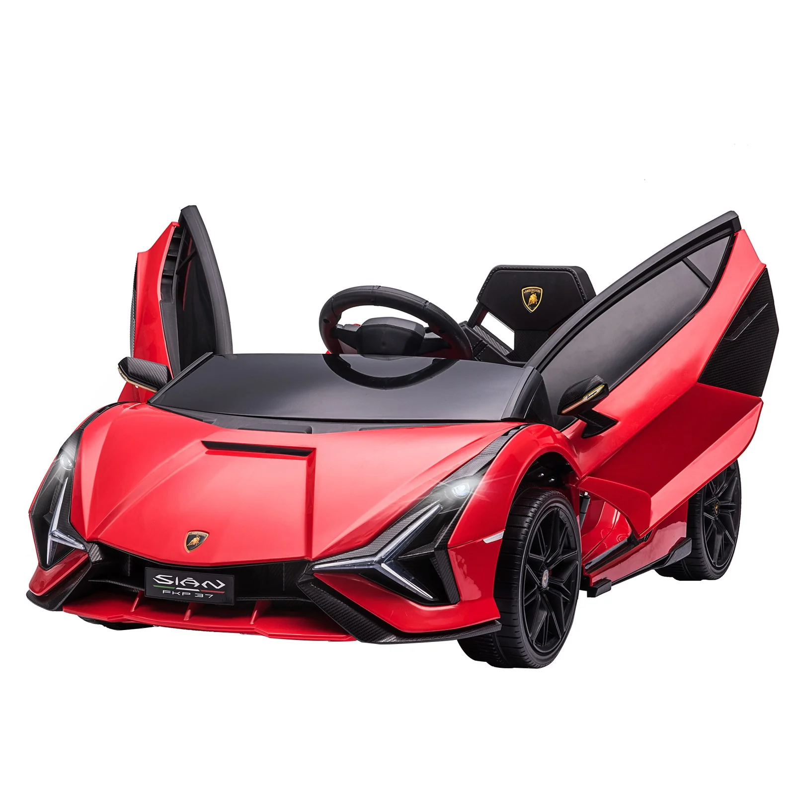 12V Licensed Lamborghini SIAN Electric Ride-On Car for Kids in Red - Image 3