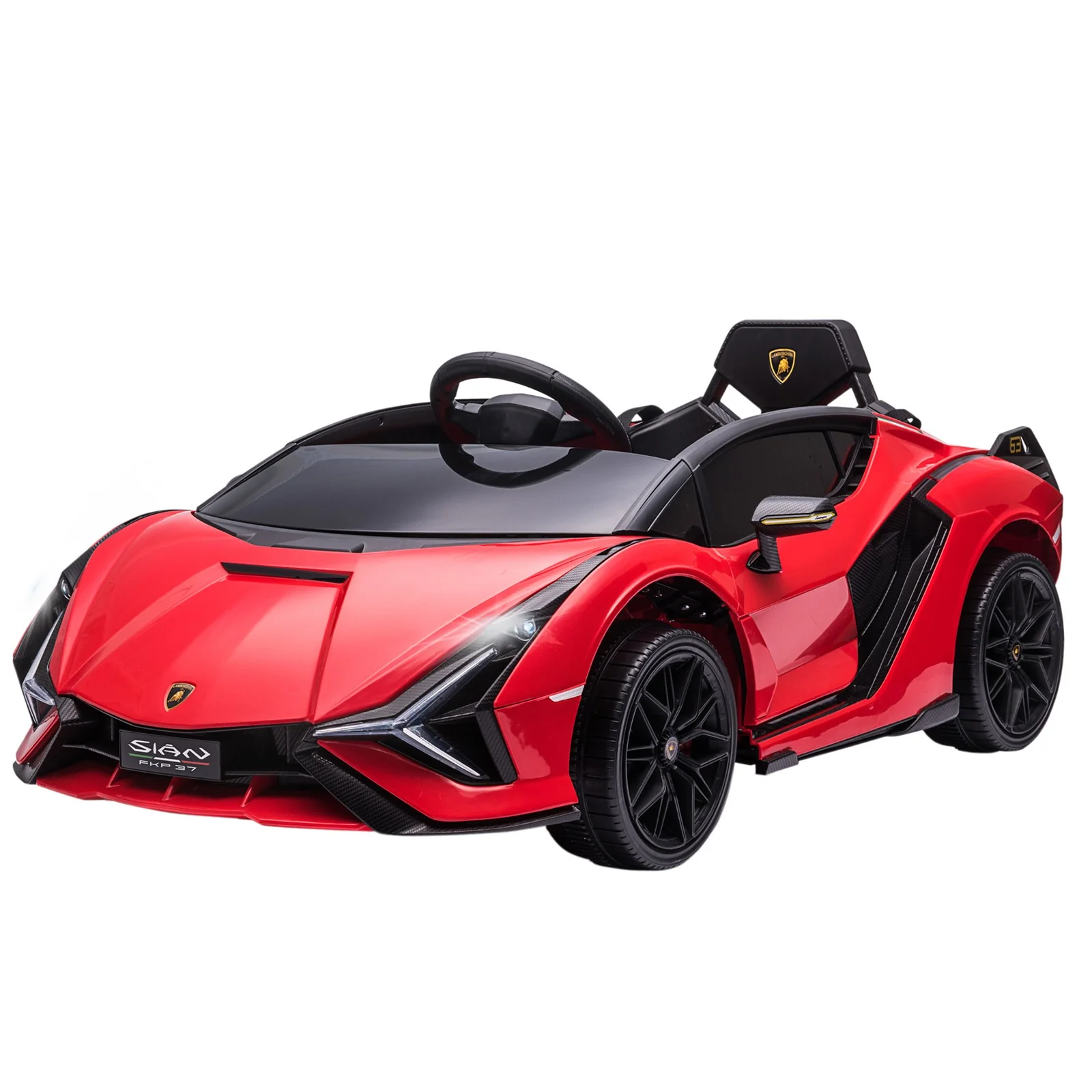 12V Licensed Lamborghini SIAN Electric Ride-On Car for Kids in Red - Image 4