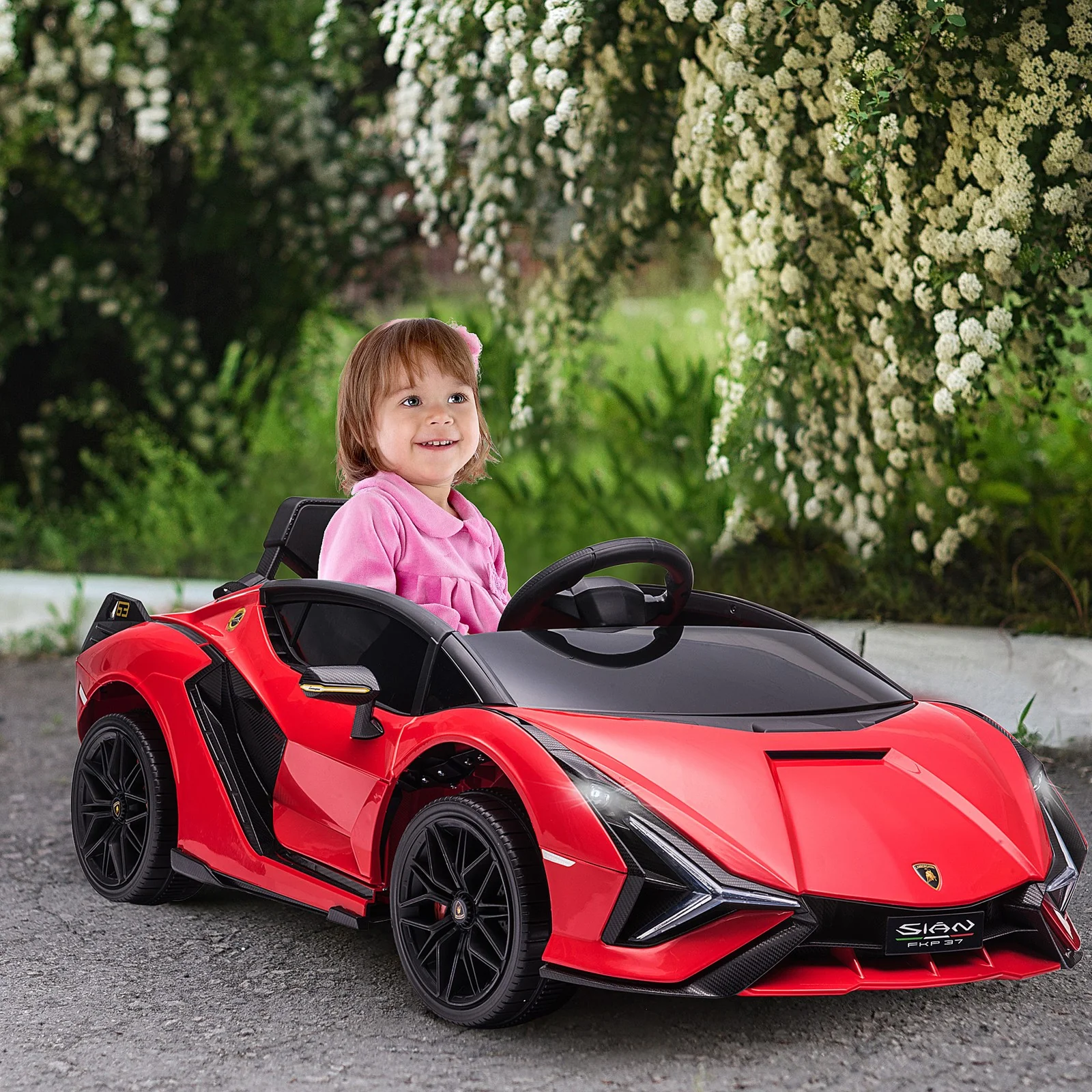 12V Licensed Lamborghini SIAN Electric Ride-On Car for Kids in Red - Image 9