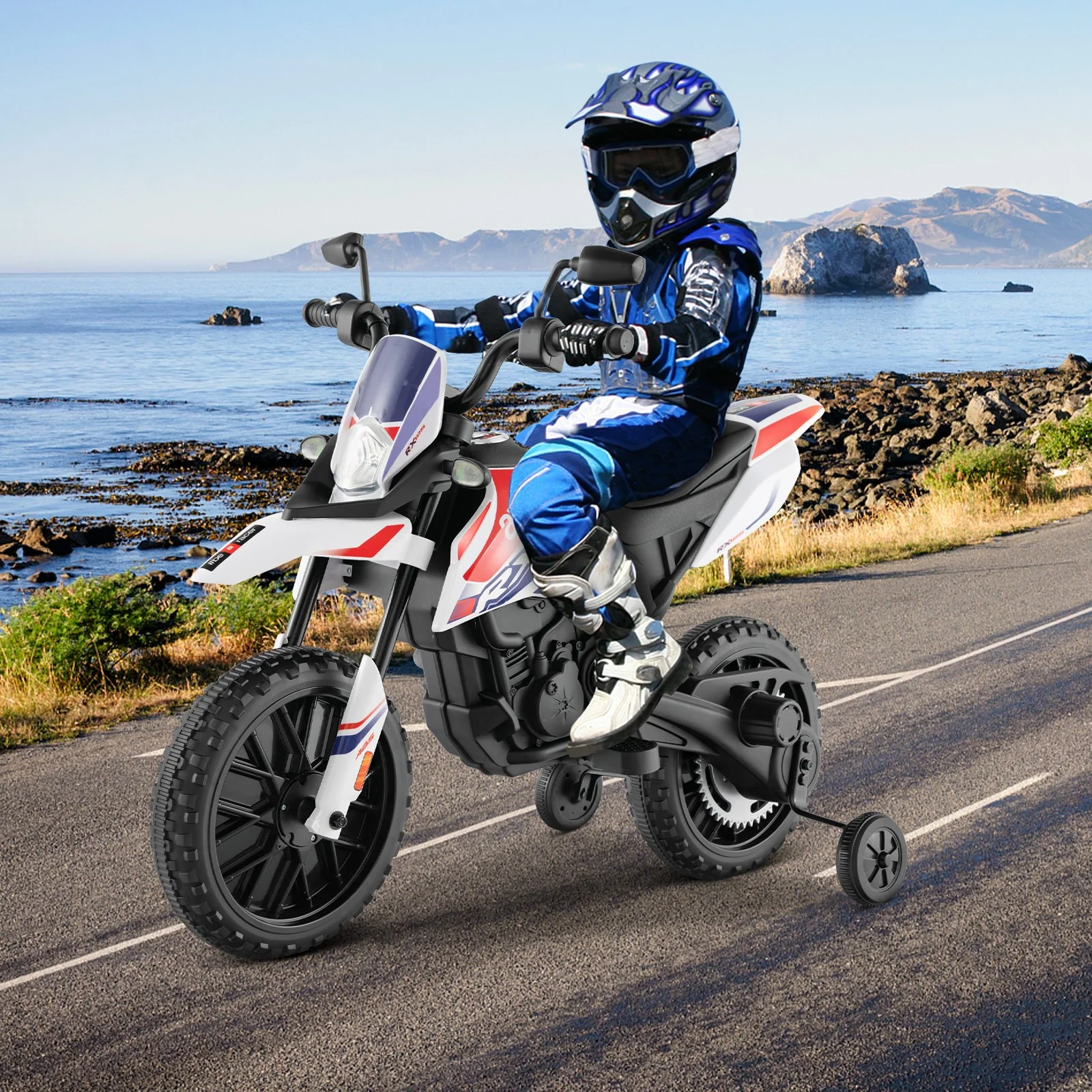 12V Licensed Kids Electric Ride-On Dirt Bike with Lights and Music - Image 3