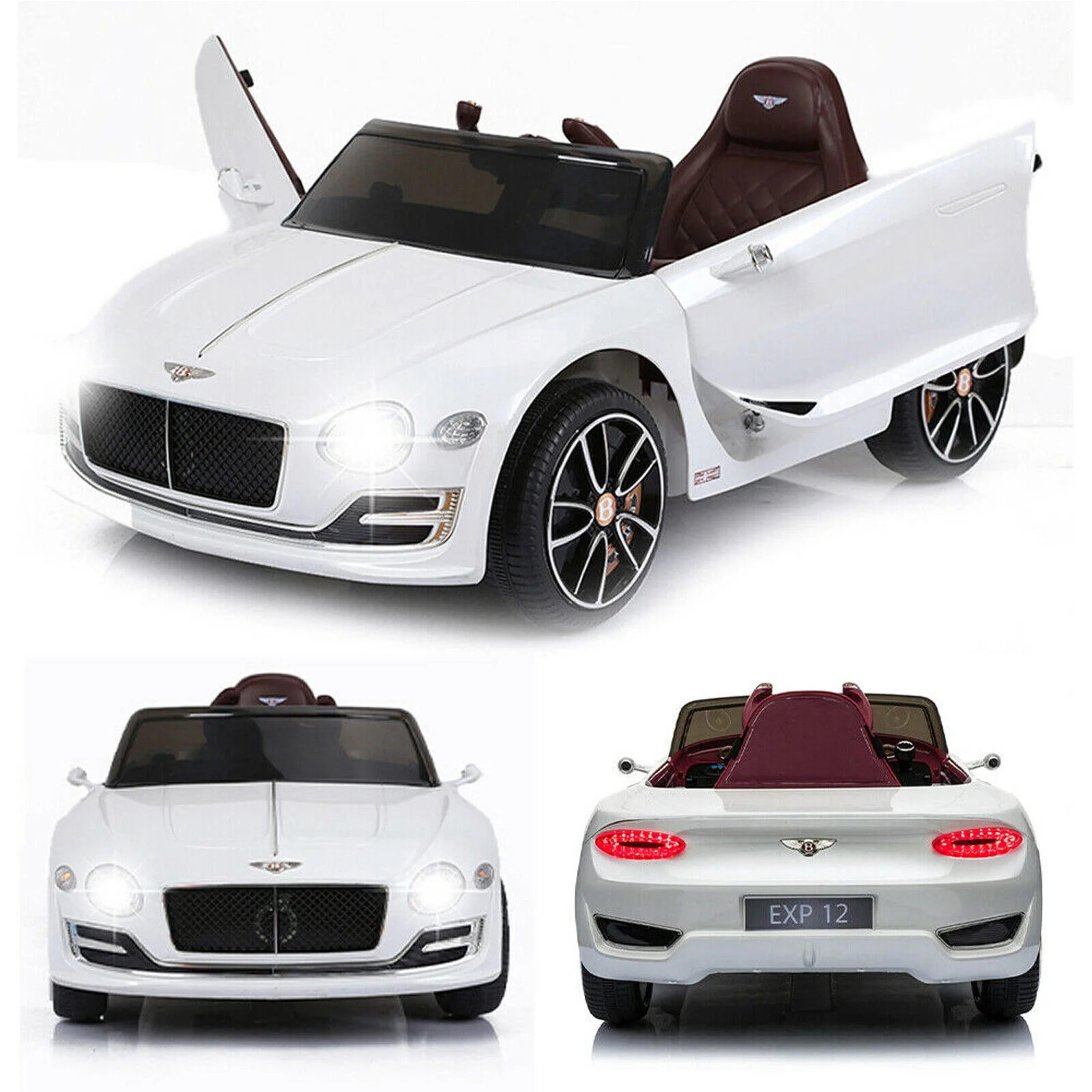 12V Licensed Bentley Electric Kids Ride On Car with Remote Control and LED Lights - Image 10