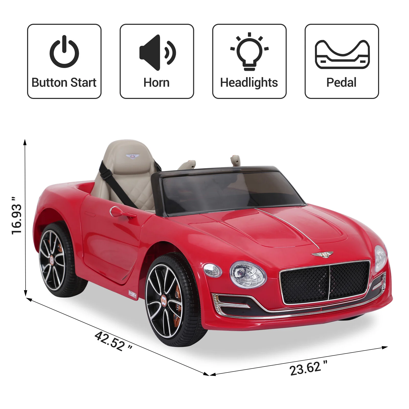 12V Kids Electric Ride On Car Bentley Style with Remote Control - Image 13