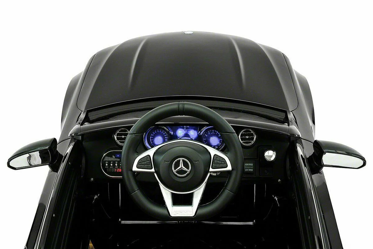 12V Licensed C63S Mercedes Kid's Ride-On Sports Car with Rubber Tires, Lights, and Remote Control - Image 5