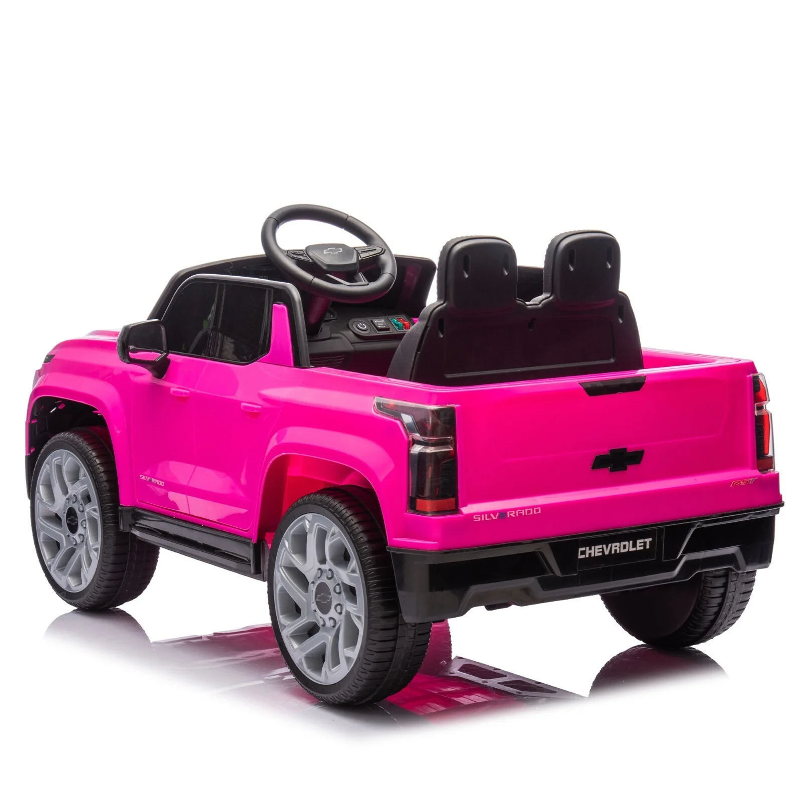 12V Licensed Chevrolet Silverado Ride-On Truck with Remote Control and 4 Wheels for Kids - Image 11