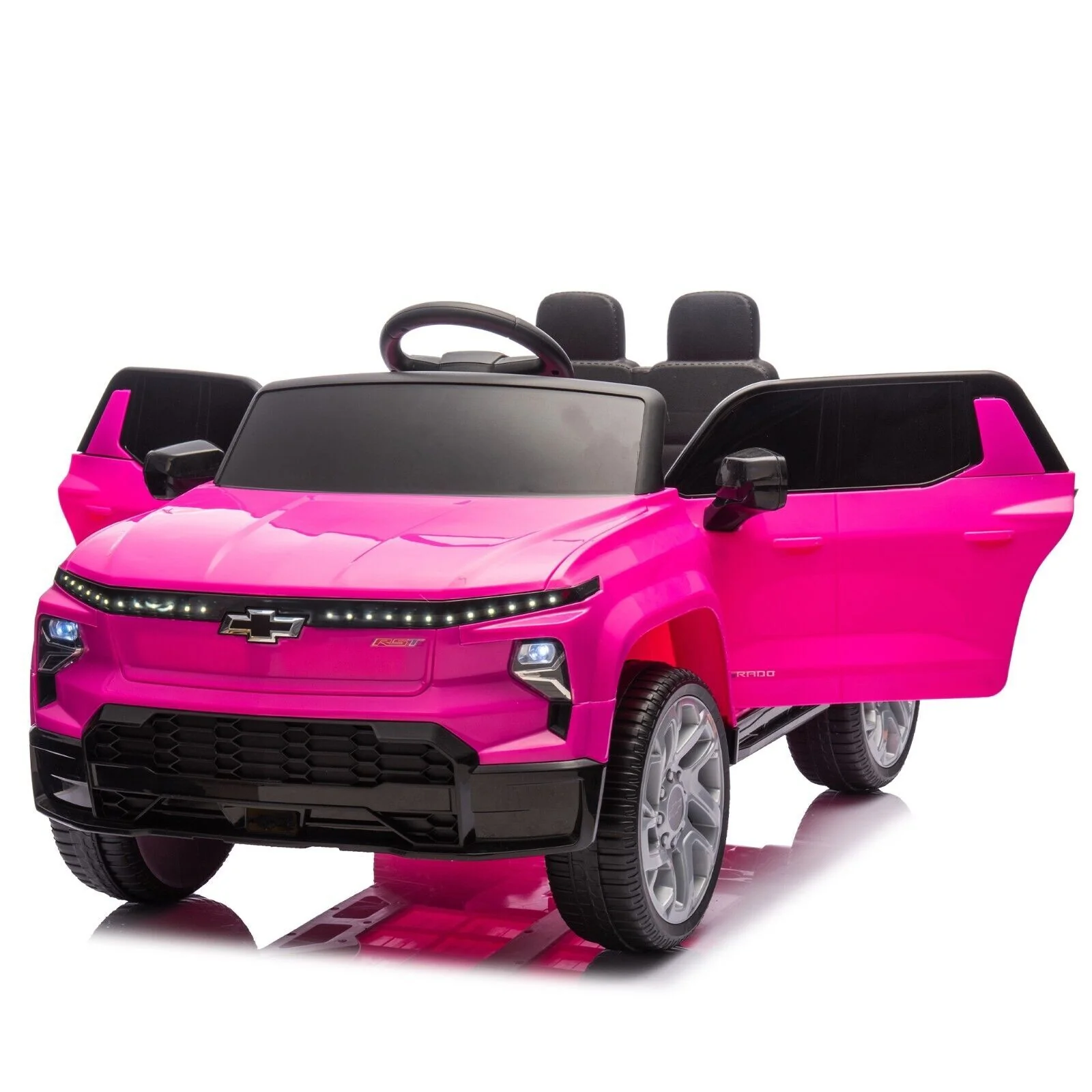 12V Licensed Chevrolet Silverado Ride-On Truck with Remote Control and 4 Wheels for Kids - Image 12