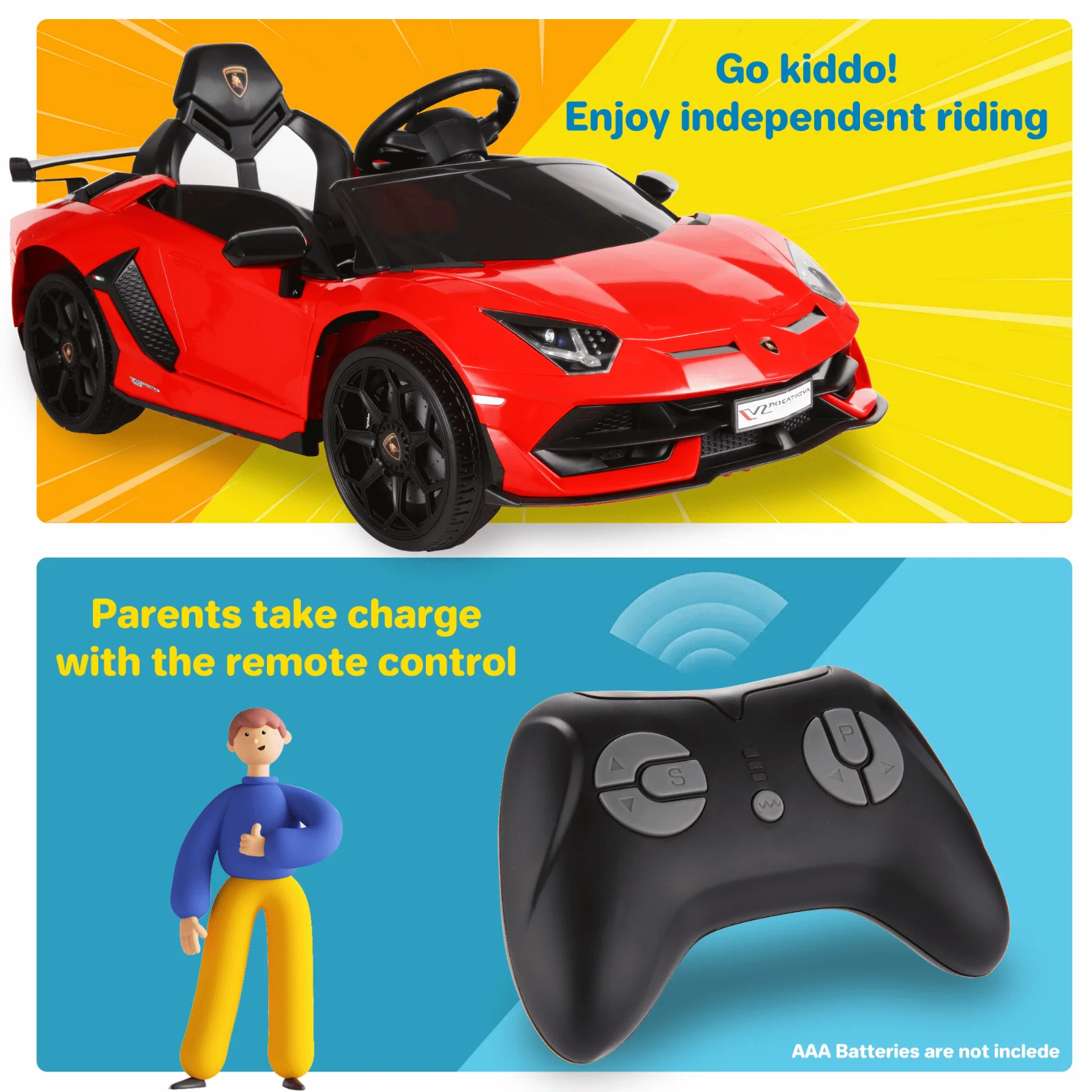 12V Licensed Lamborghini Aventador Electric Ride-On Car for Kids - Battery Powered Sports Vehicle - Image 10