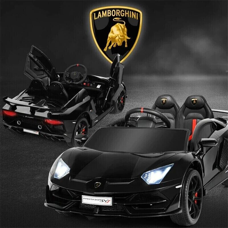 12V Licensed Lamborghini Aventador Electric Ride-On Car for Kids - Black - Image 5