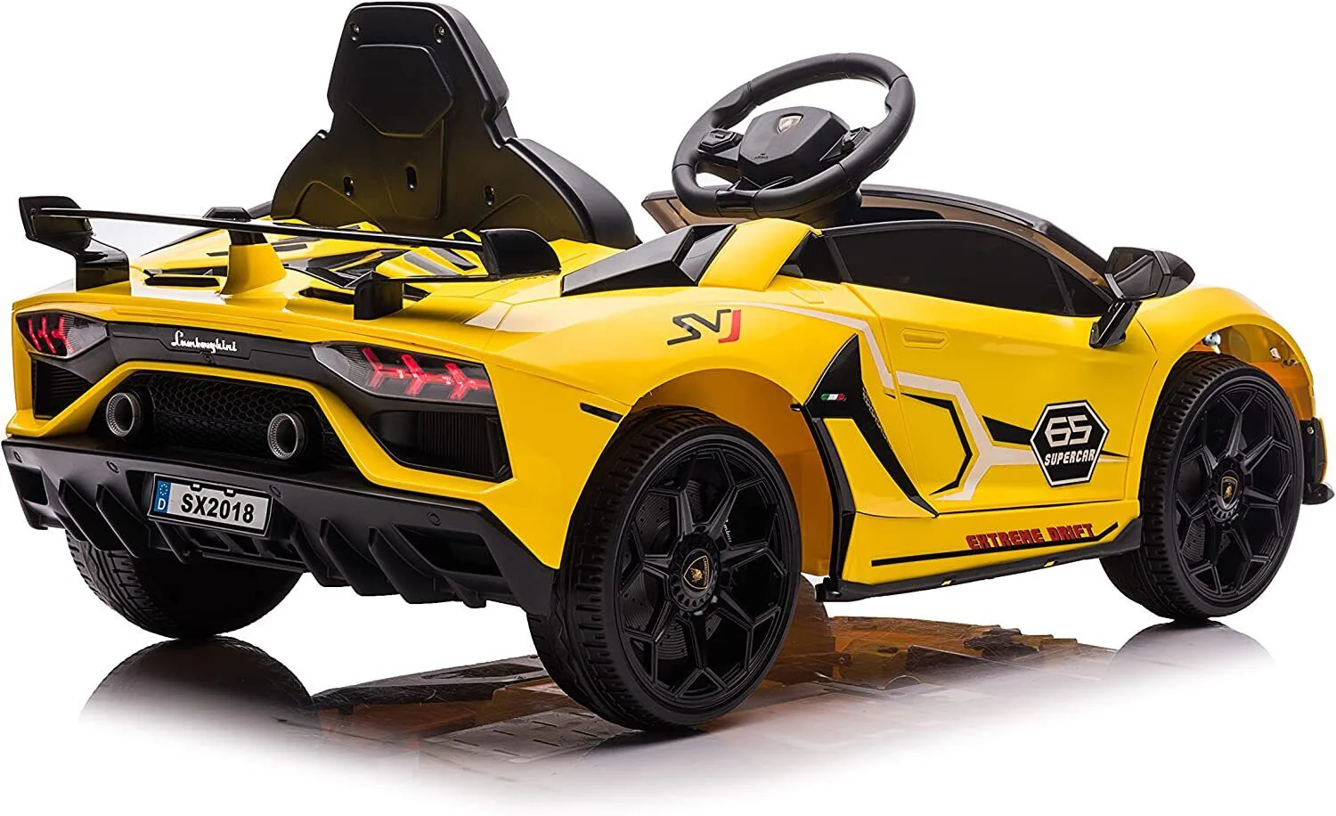 12V Licensed Lamborghini Aventador Ride-On Car with Hydraulic Doors and 3 Speed Options for Kids - Image 28